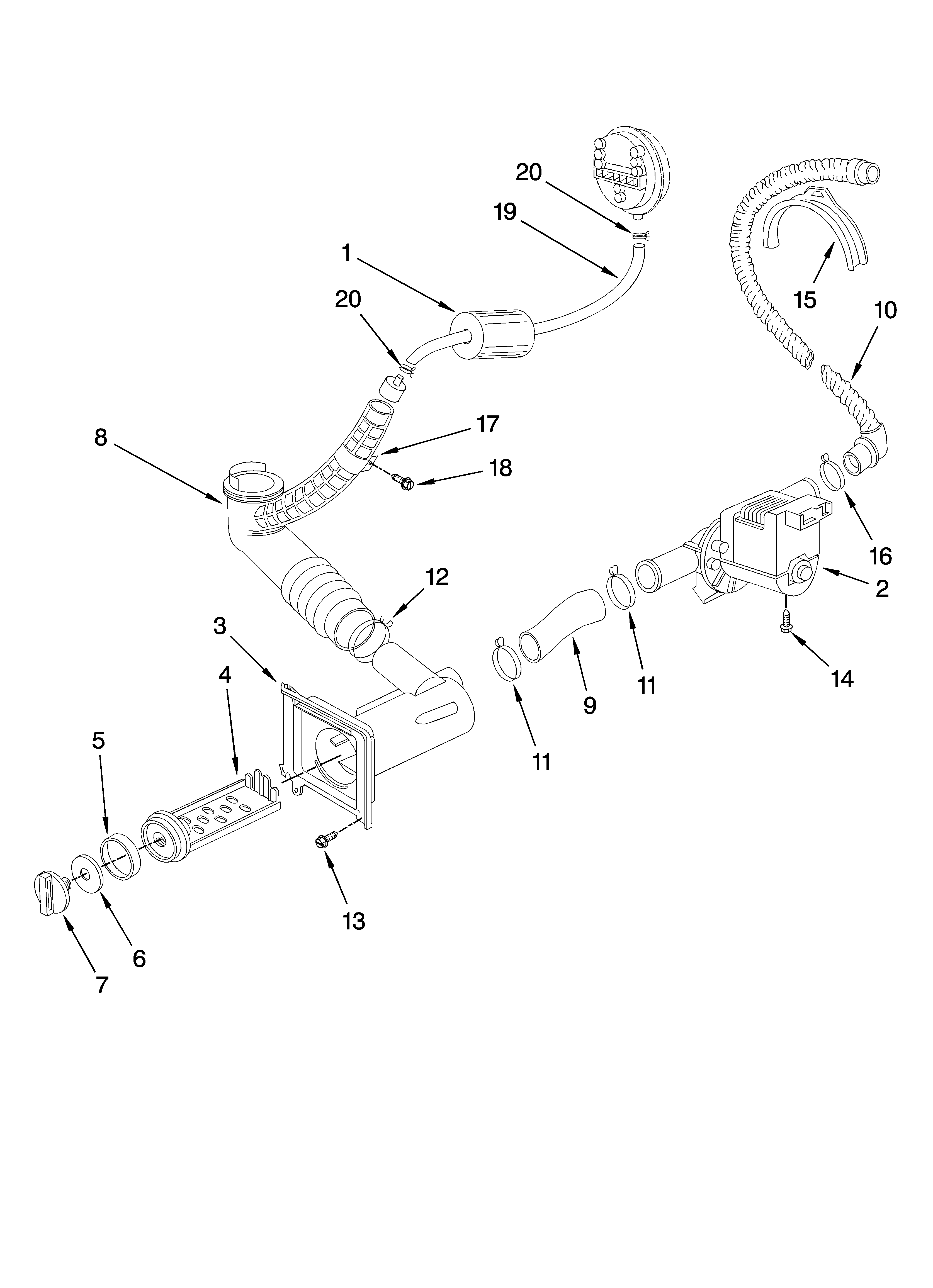 Pump parts, optional parts (not included)