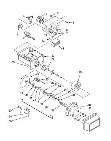 Motor and ice container parts