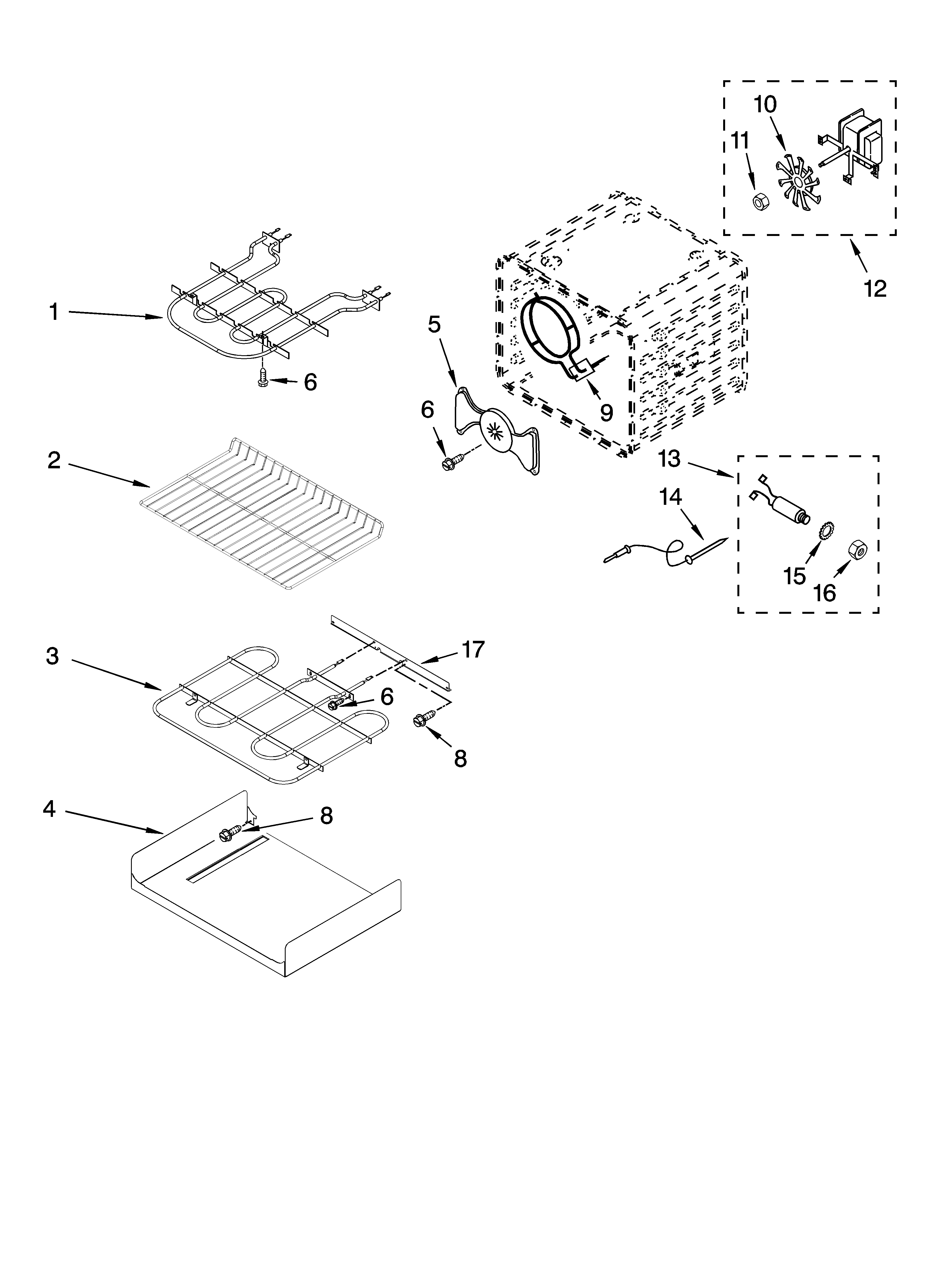 Internal oven parts