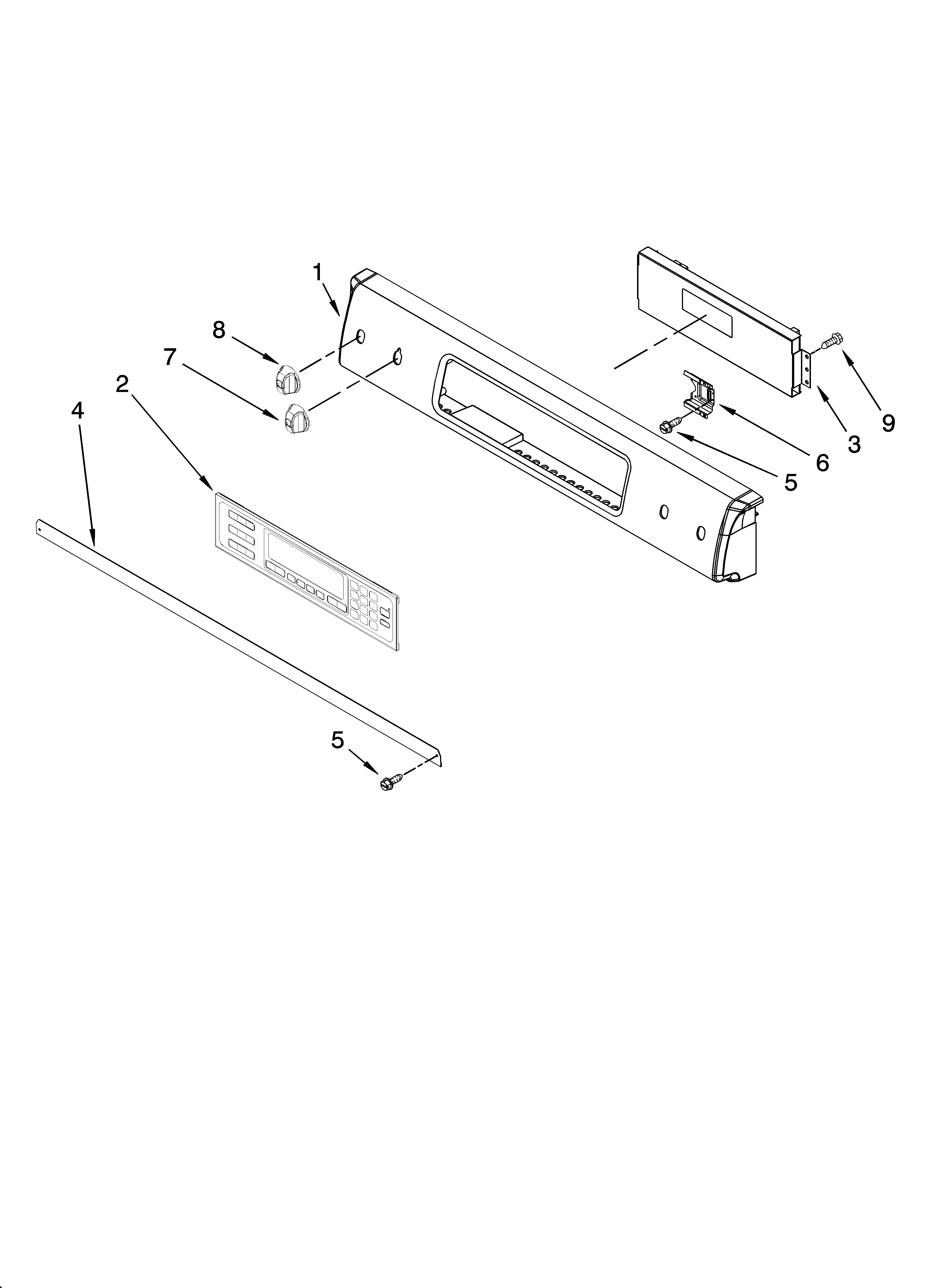 Control panel parts, optional parts (not included)