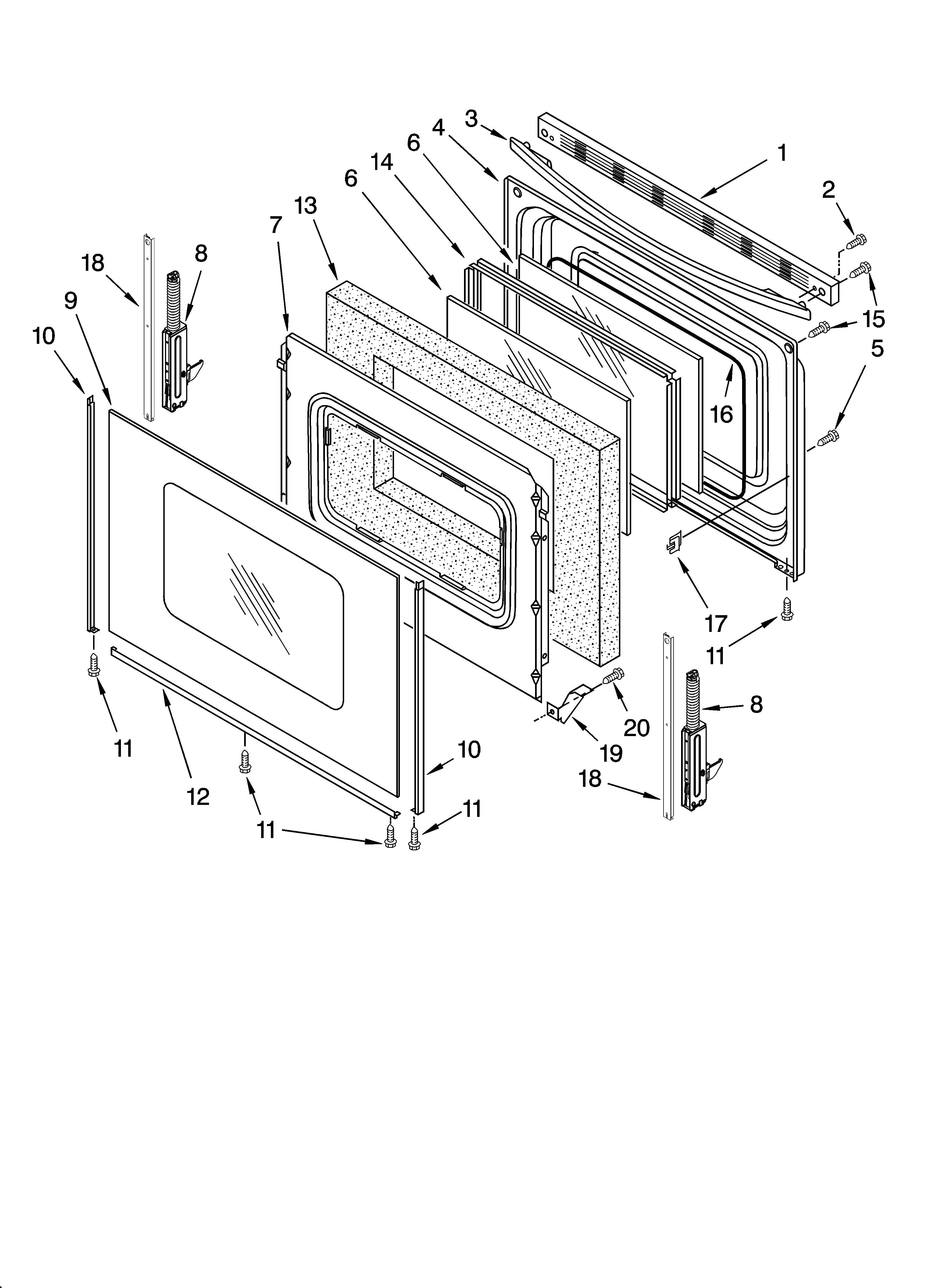 Door parts, optional parts (not included)