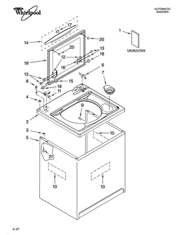 Top and cabinet parts