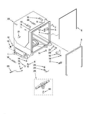 Tub and frame parts