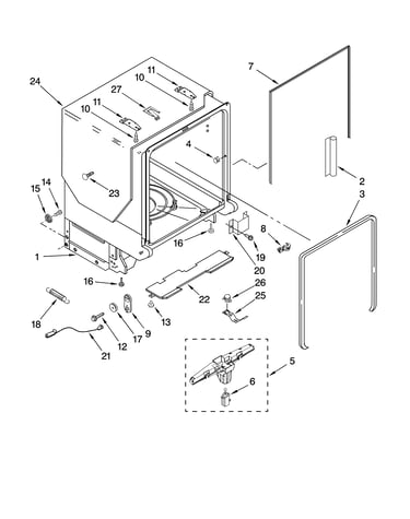 Tub and frame parts