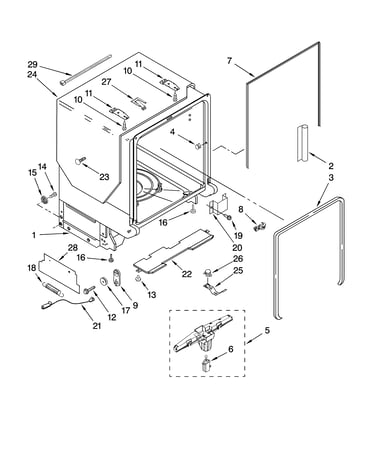 Tub and frame parts