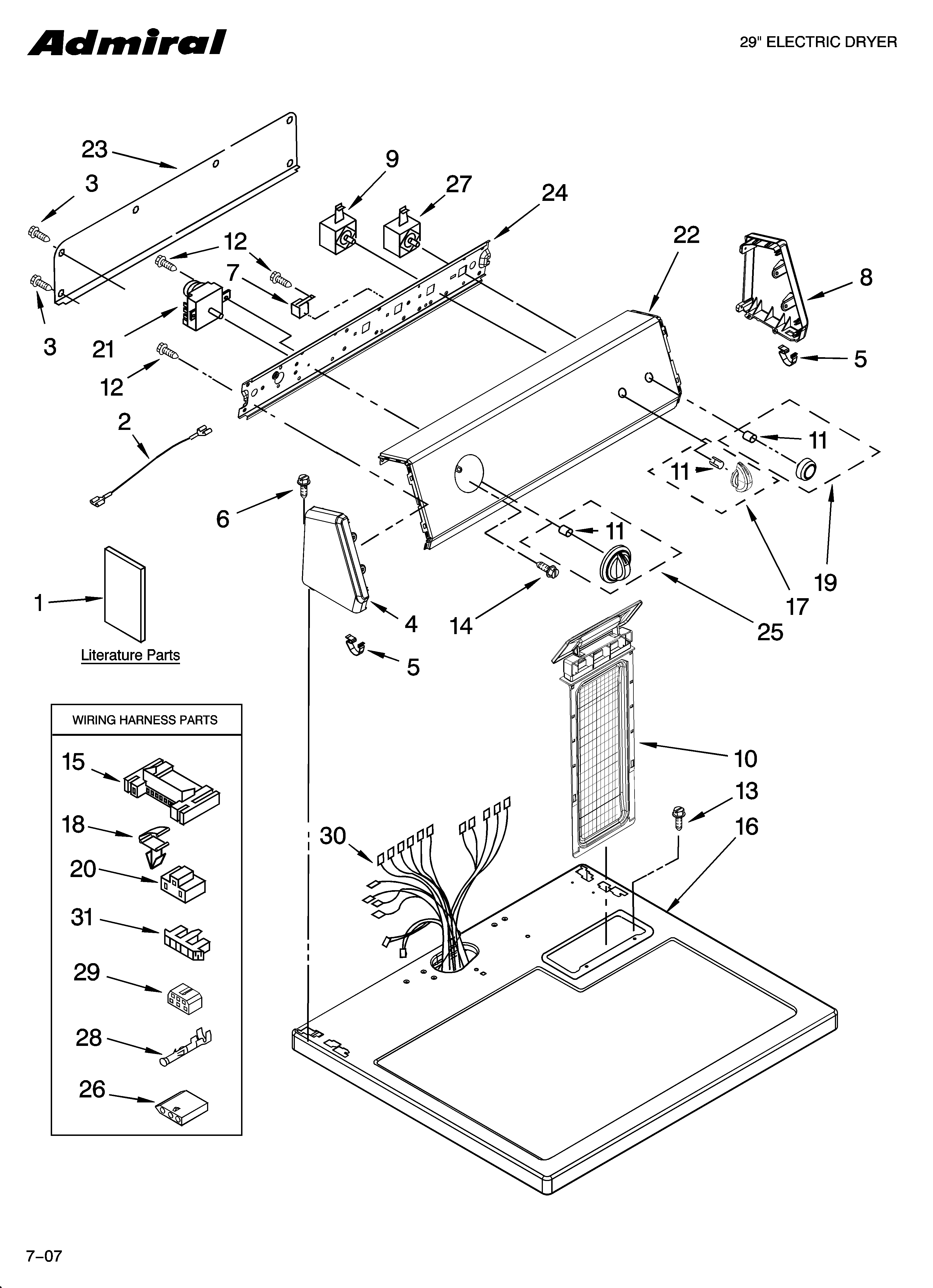 Top and console parts