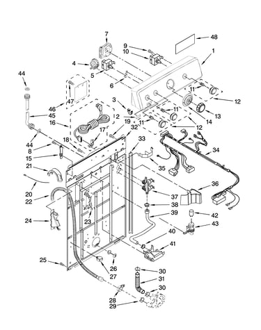 Controls and rear panel parts