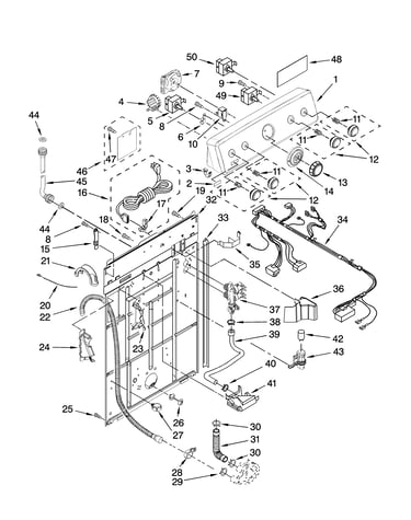 Controls and rear panel parts