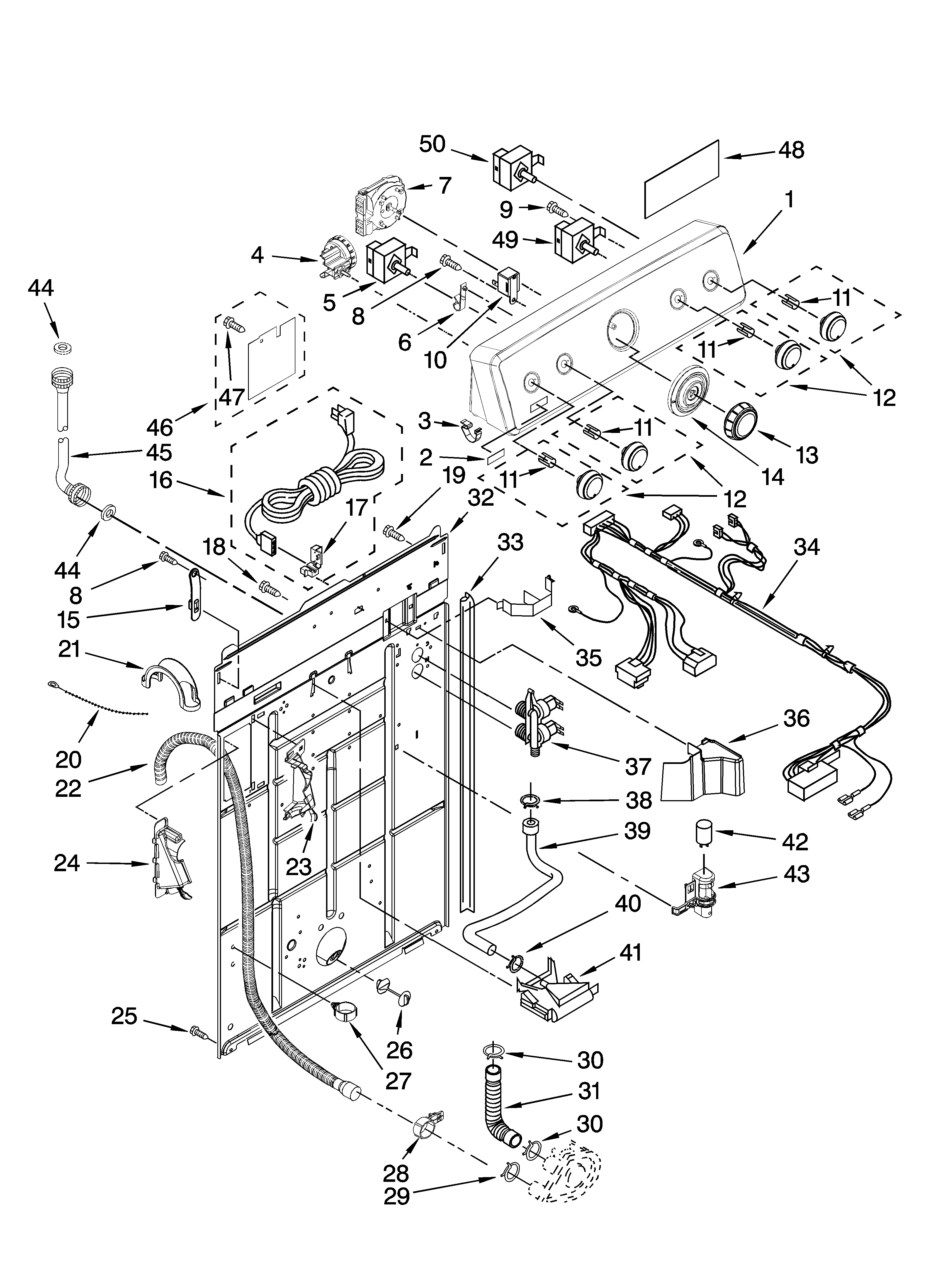 Controls and rear panel parts