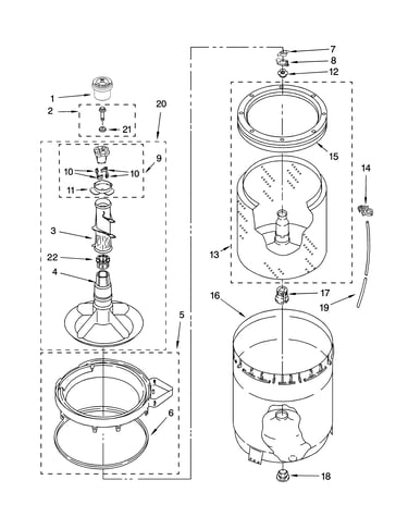 Agitator, basket and tub parts