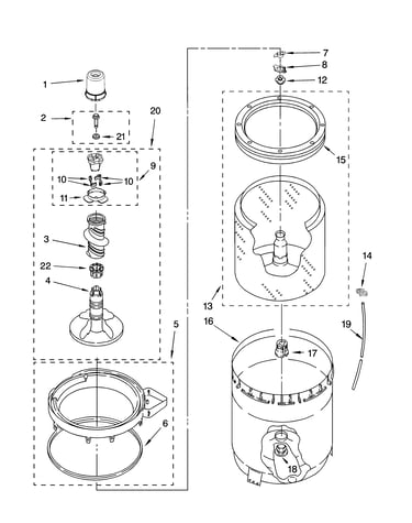 Agitator, basket and tub parts