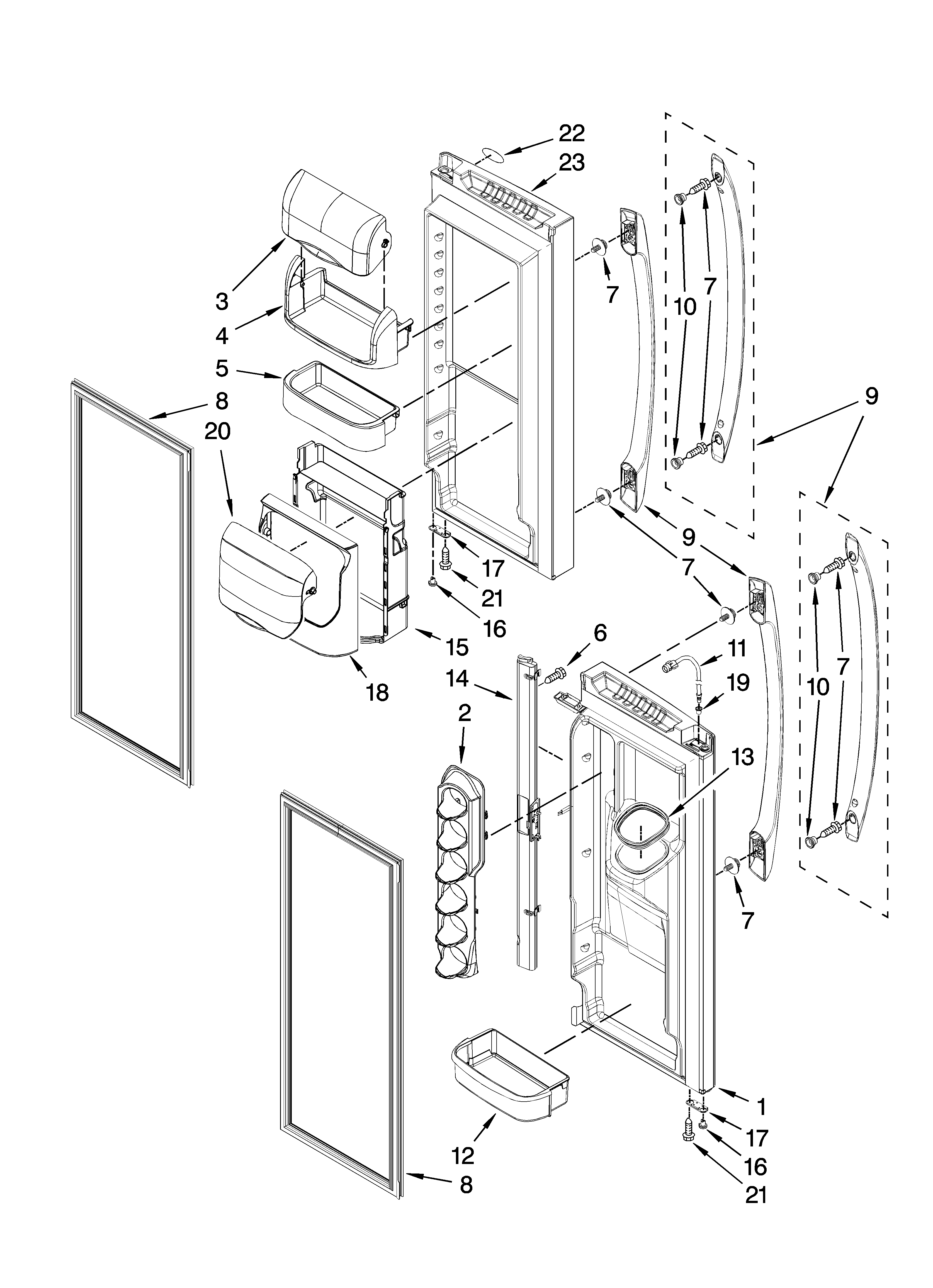 Refrigerator door parts