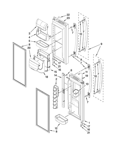 Refrigerator door parts