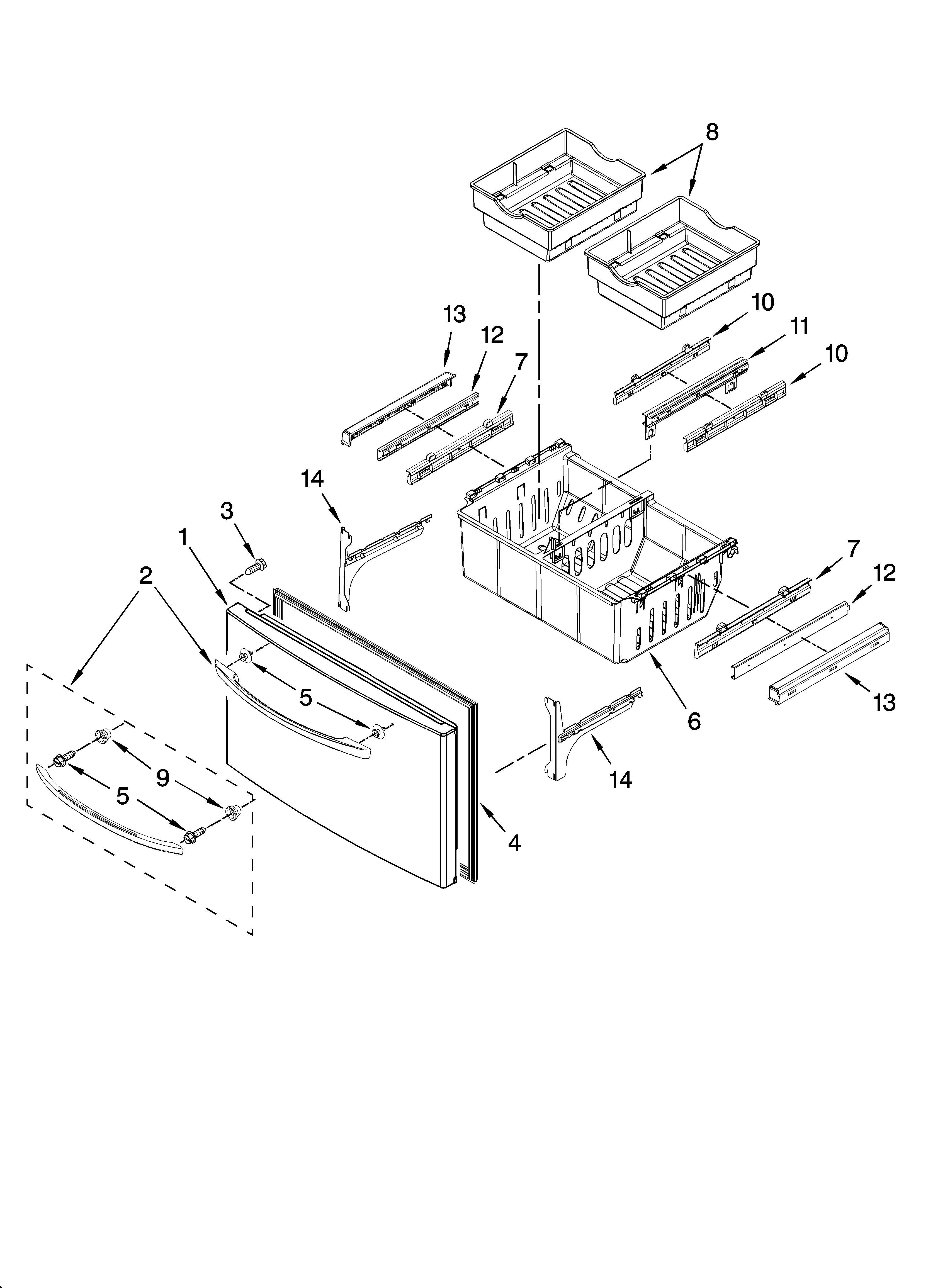 Freezer door parts