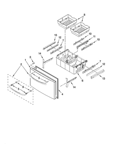 Freezer door parts