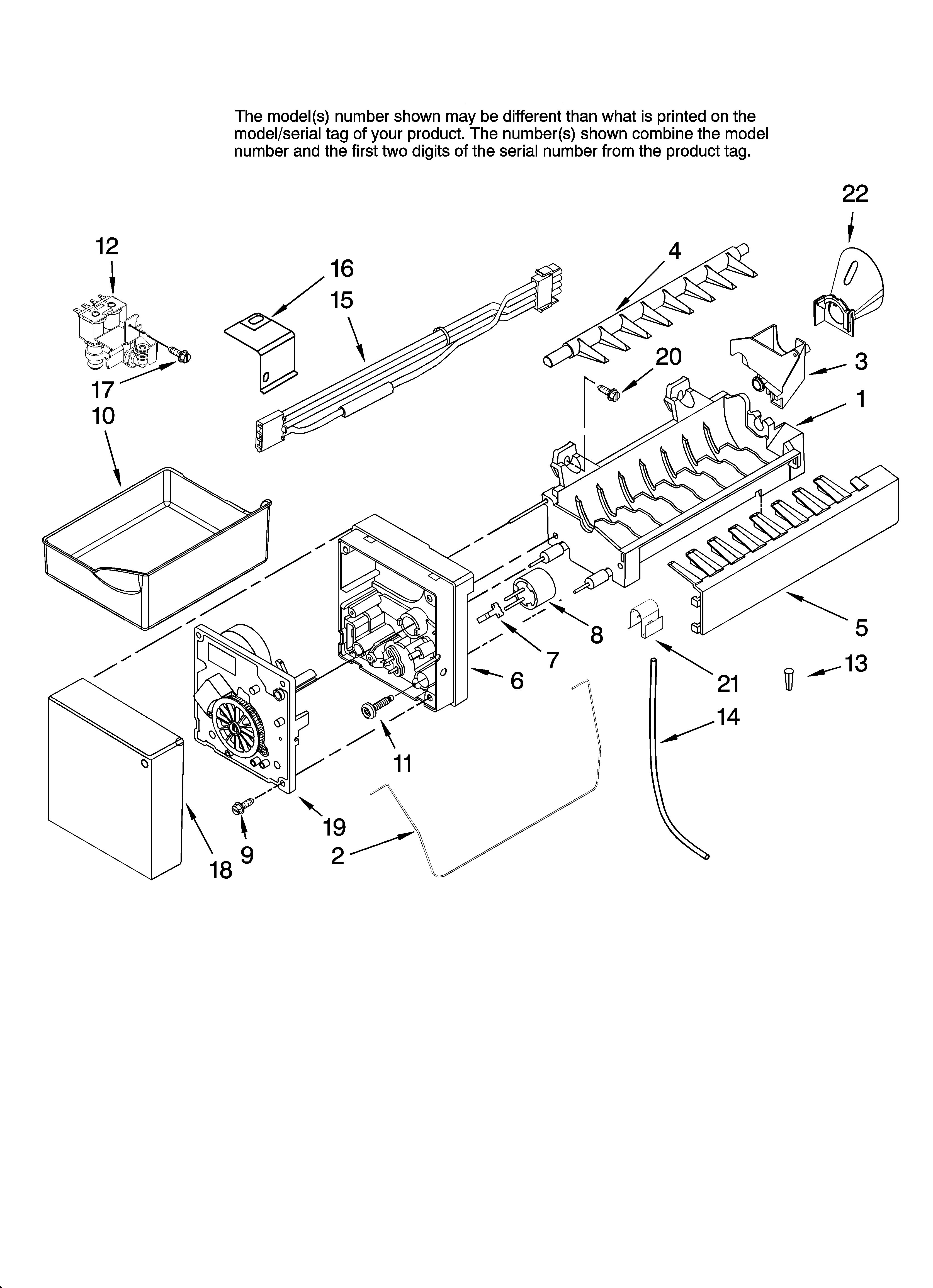 Icemaker parts, optional parts (not included)