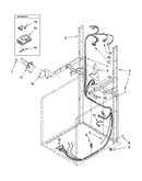 Dryer support and washer harness parts