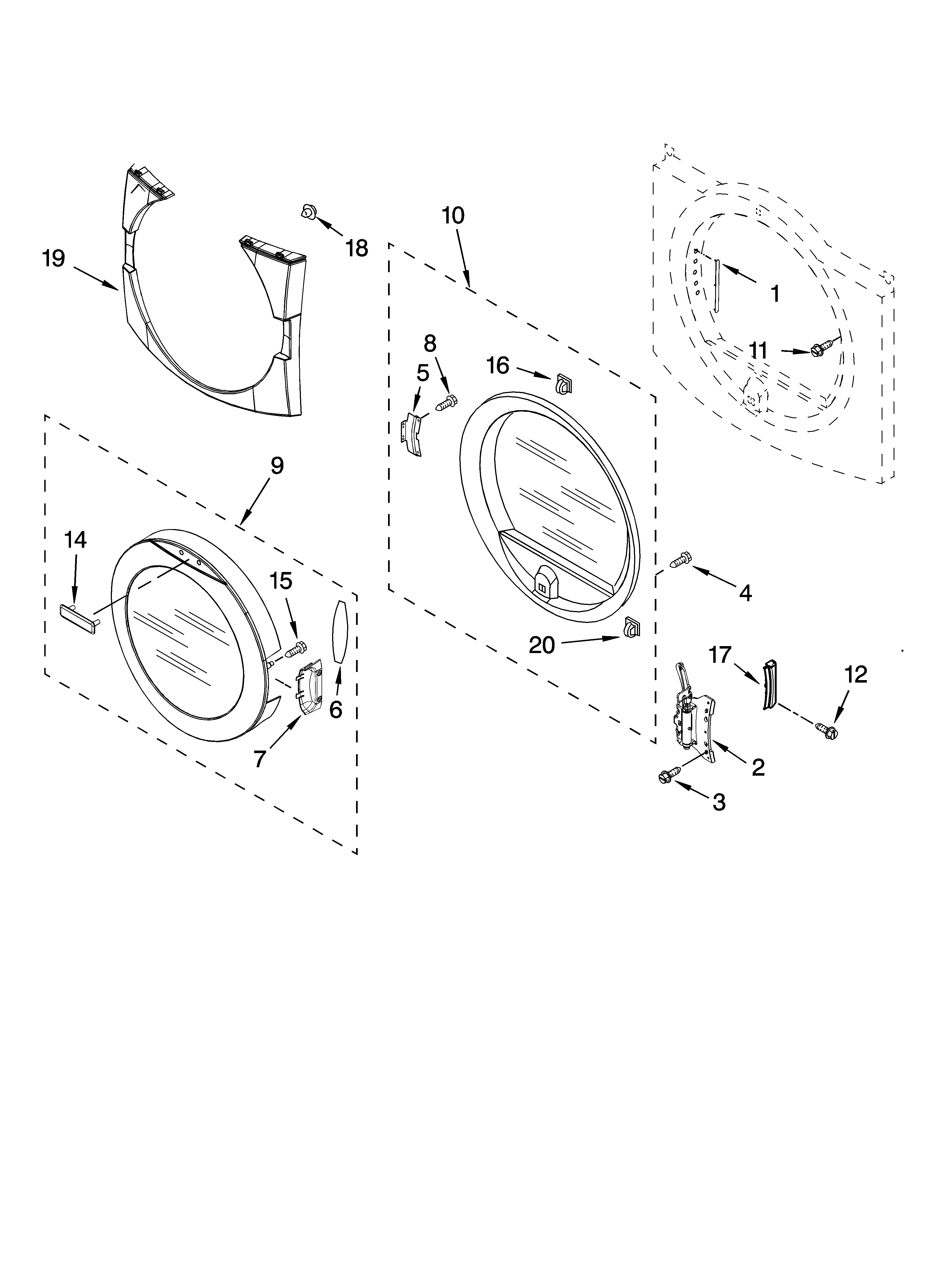 Door parts, optional parts (not included)