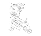 Whirlpool ED5GTGXNB14 motor and ice container parts diagram