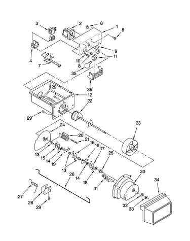 Motor and ice container parts