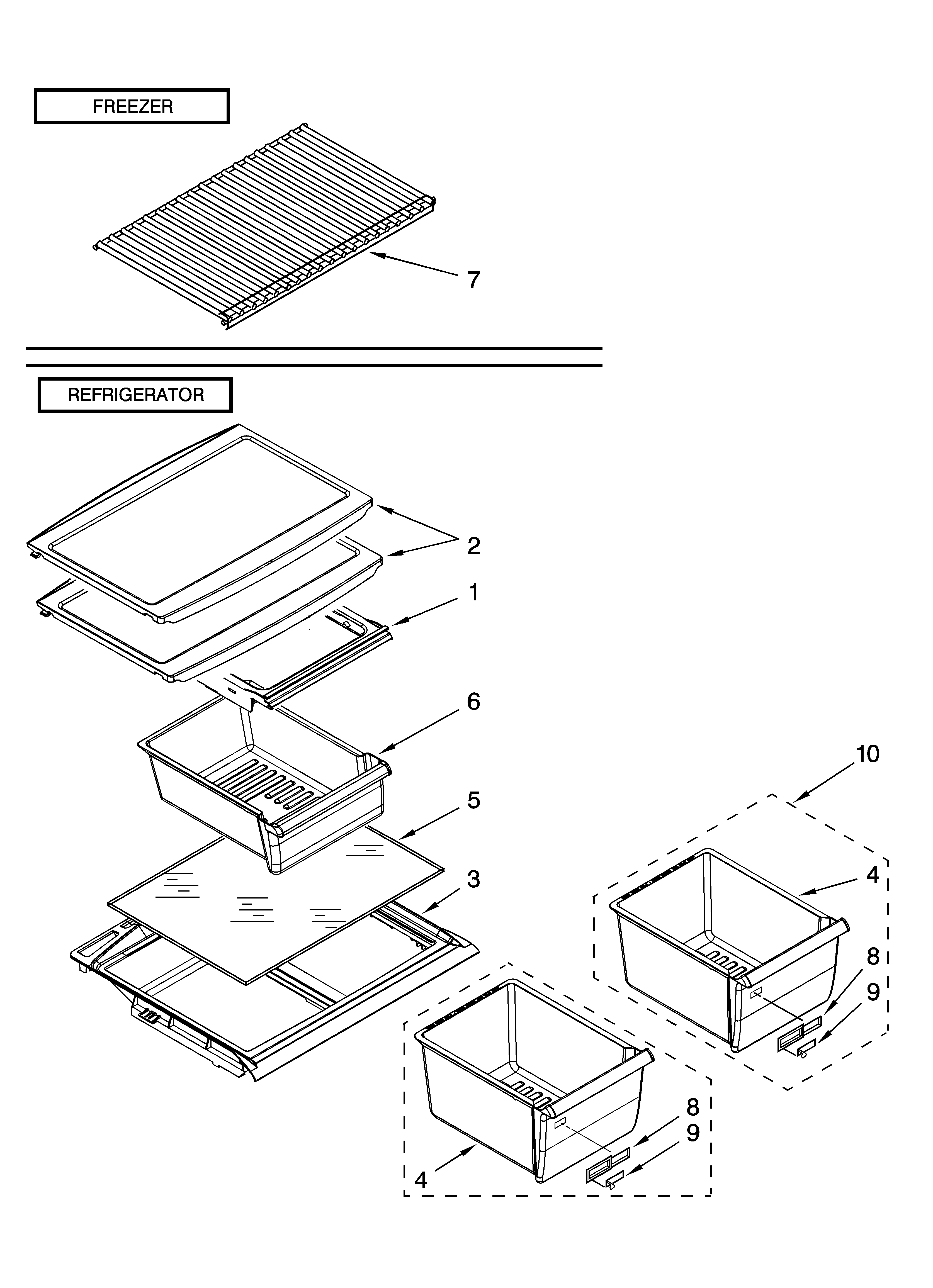 Shelf parts, optional parts
