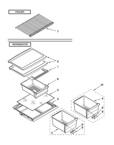 Shelf parts, optional parts