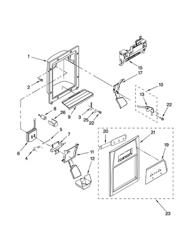 Dispenser front parts