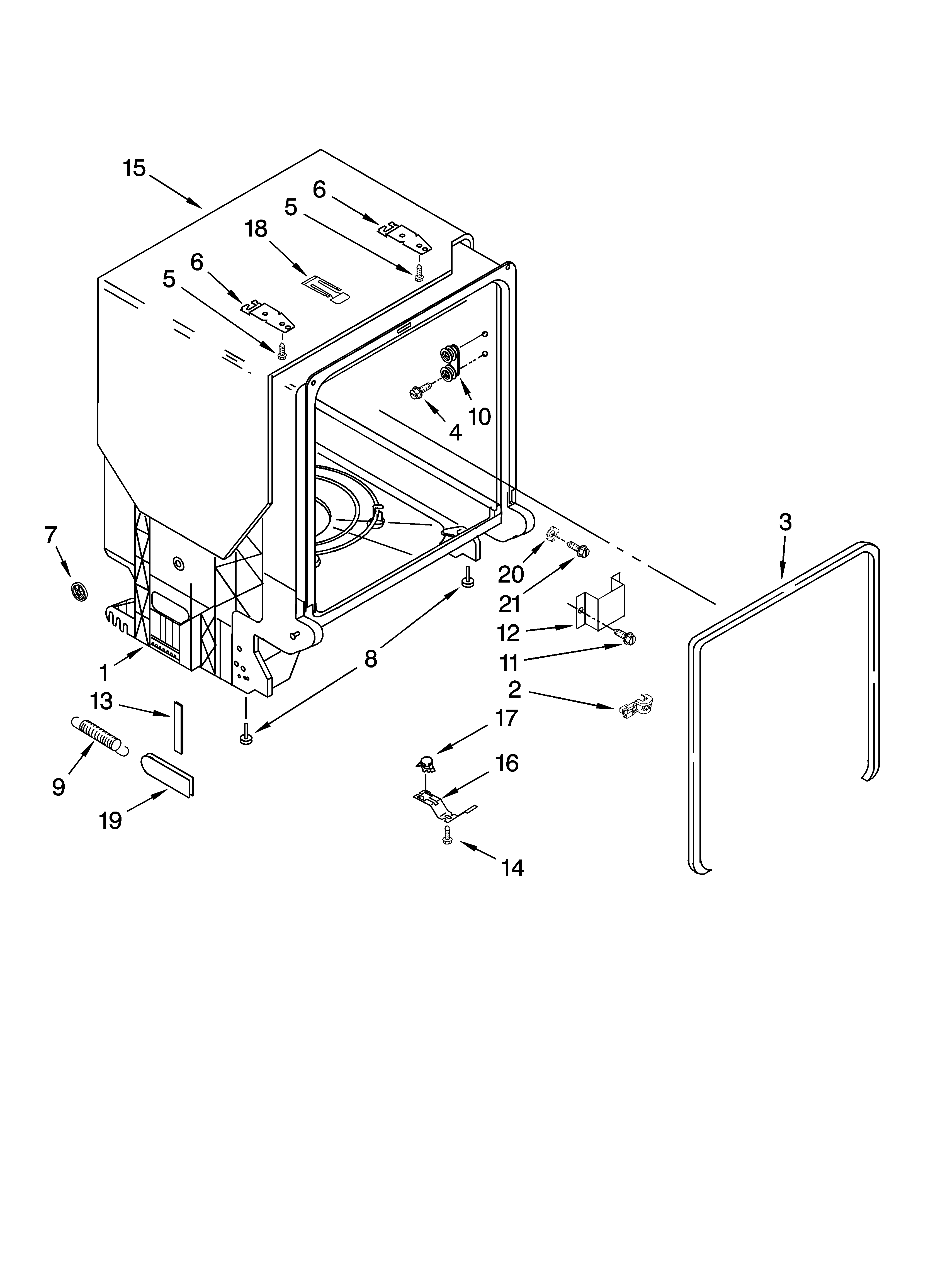 TUB AND FRAME PARTS