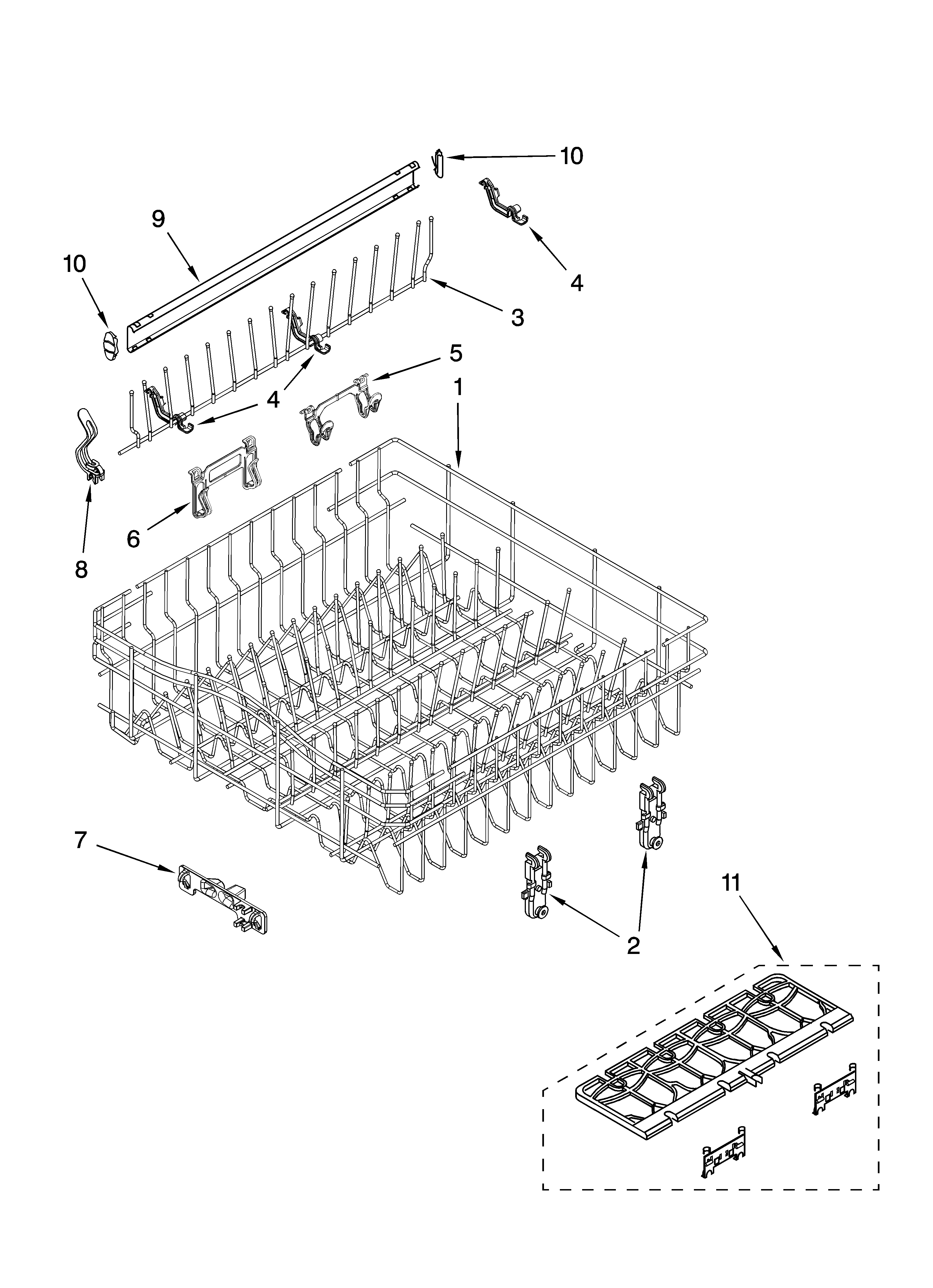 UPPER RACK AND TRACK PARTS