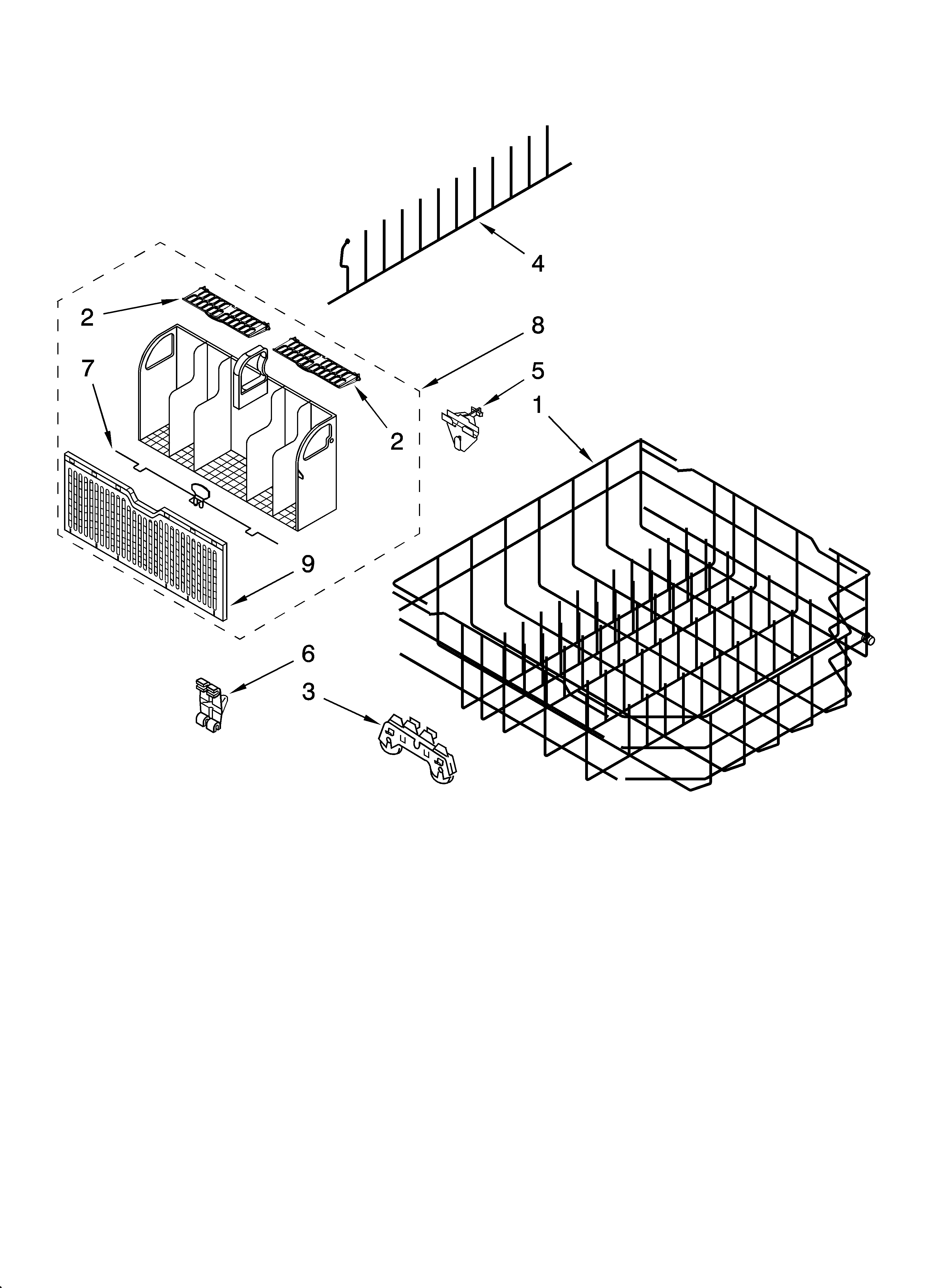 LOWER RACK PARTS, OPTIONAL PARTS (NOT INCLUDED)