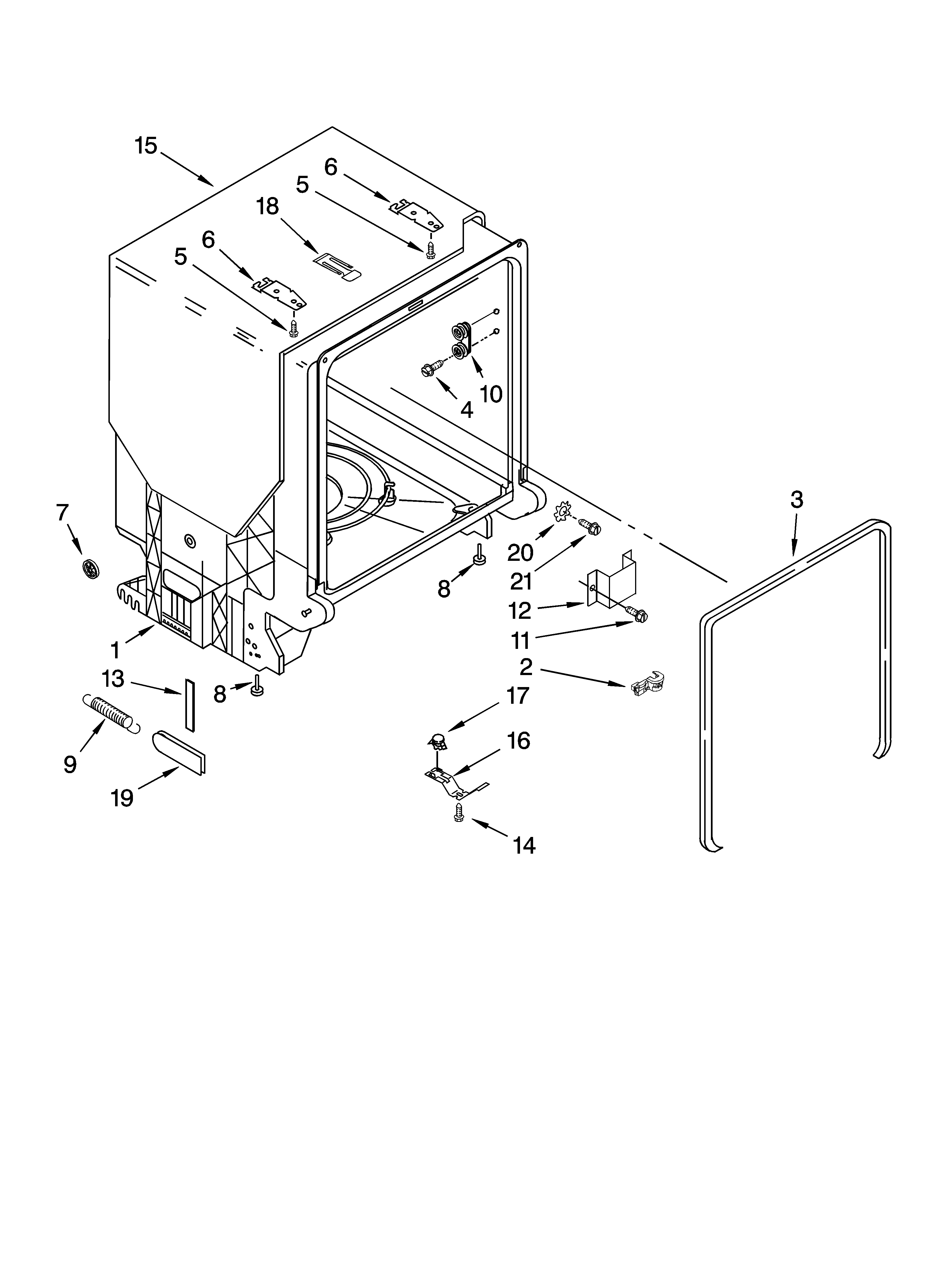 TUB AND FRAME PARTS