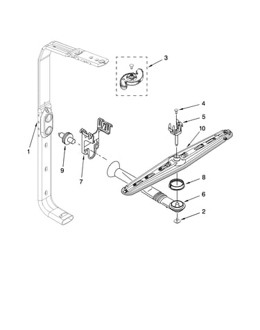 Upper wash and rinse parts