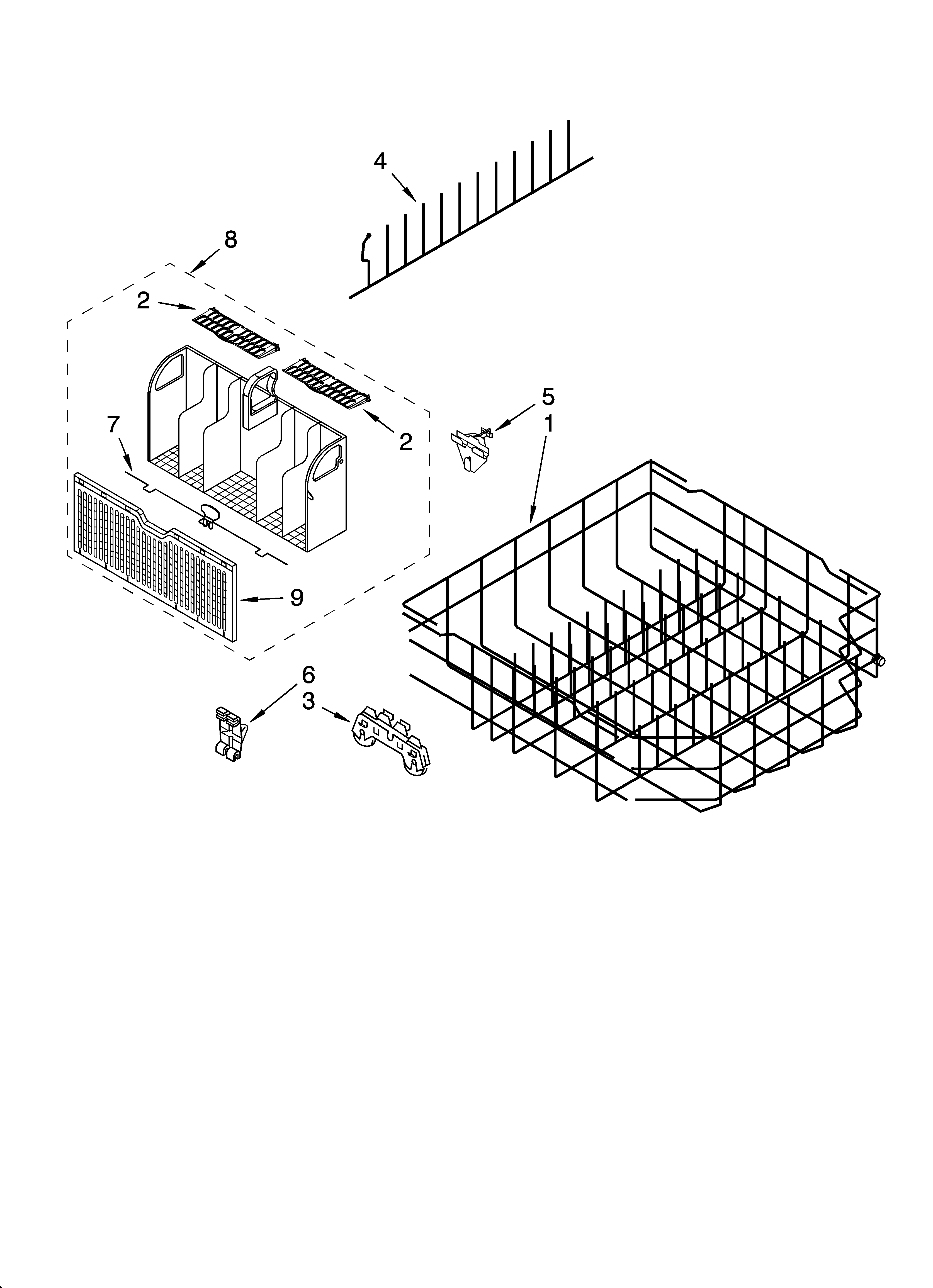 LOWER RACK PARTS, OPTIONAL PARTS (NOT INCLUDED)