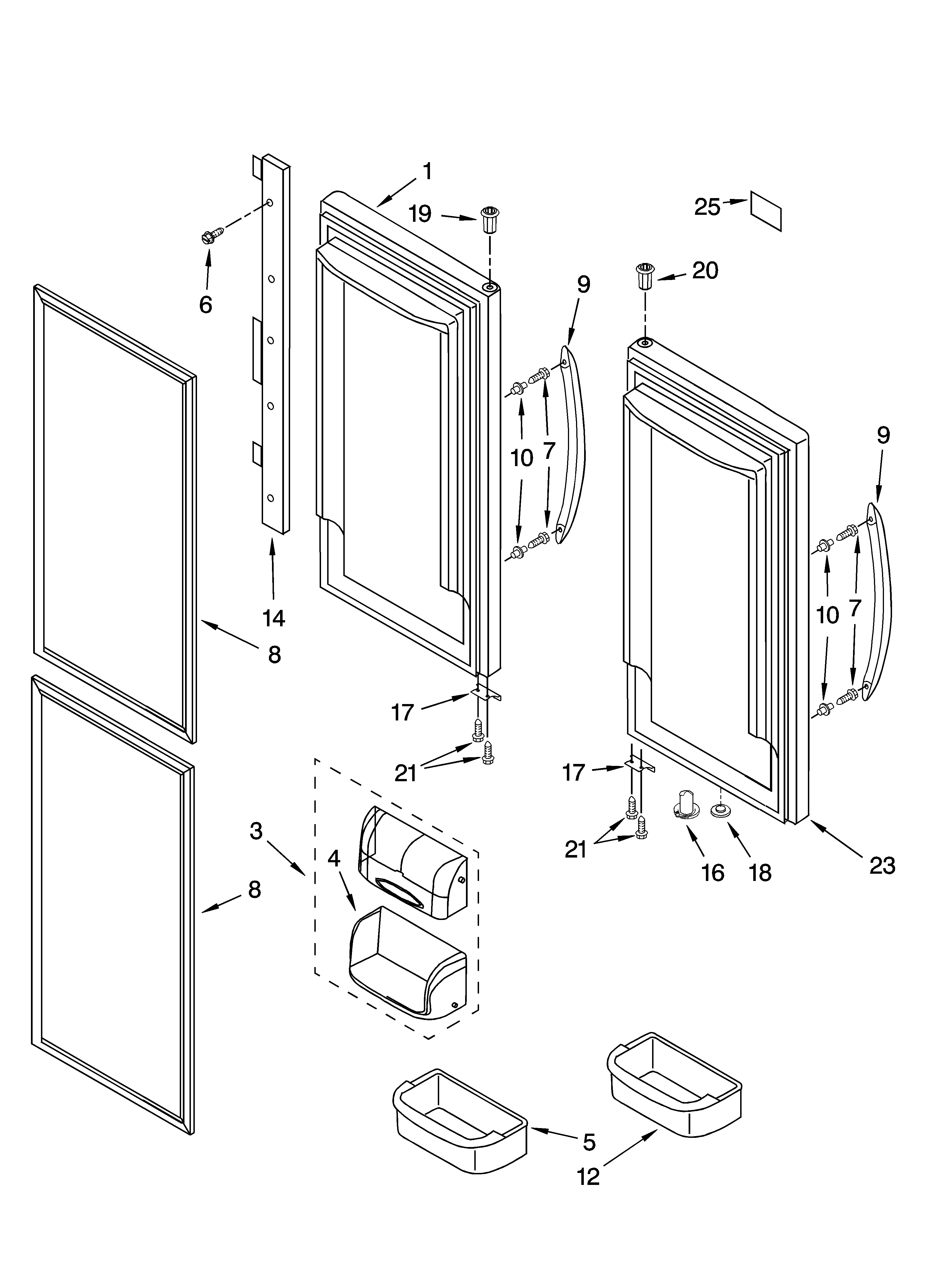 Refrigerator door parts