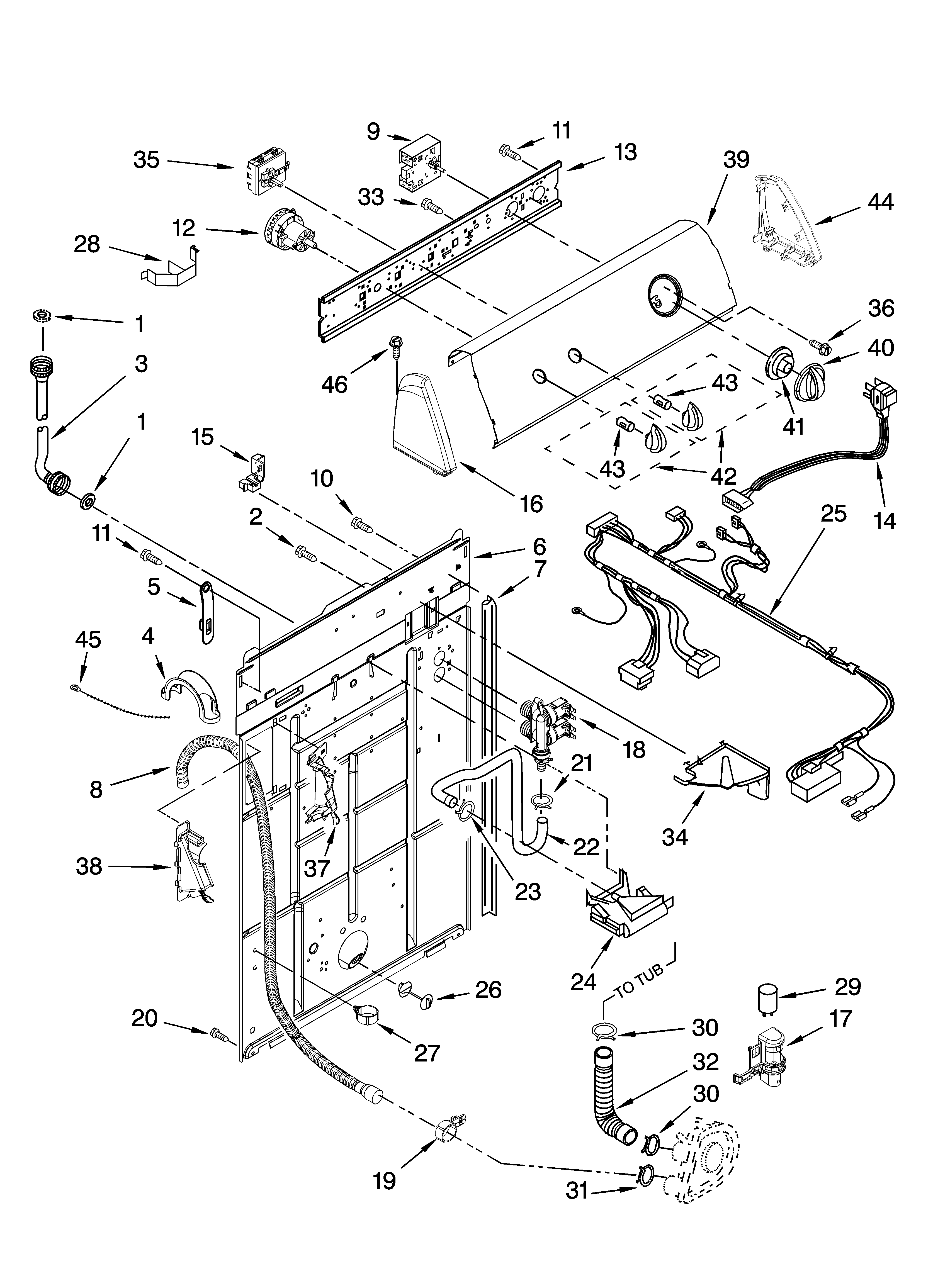 Controls and rear panel parts