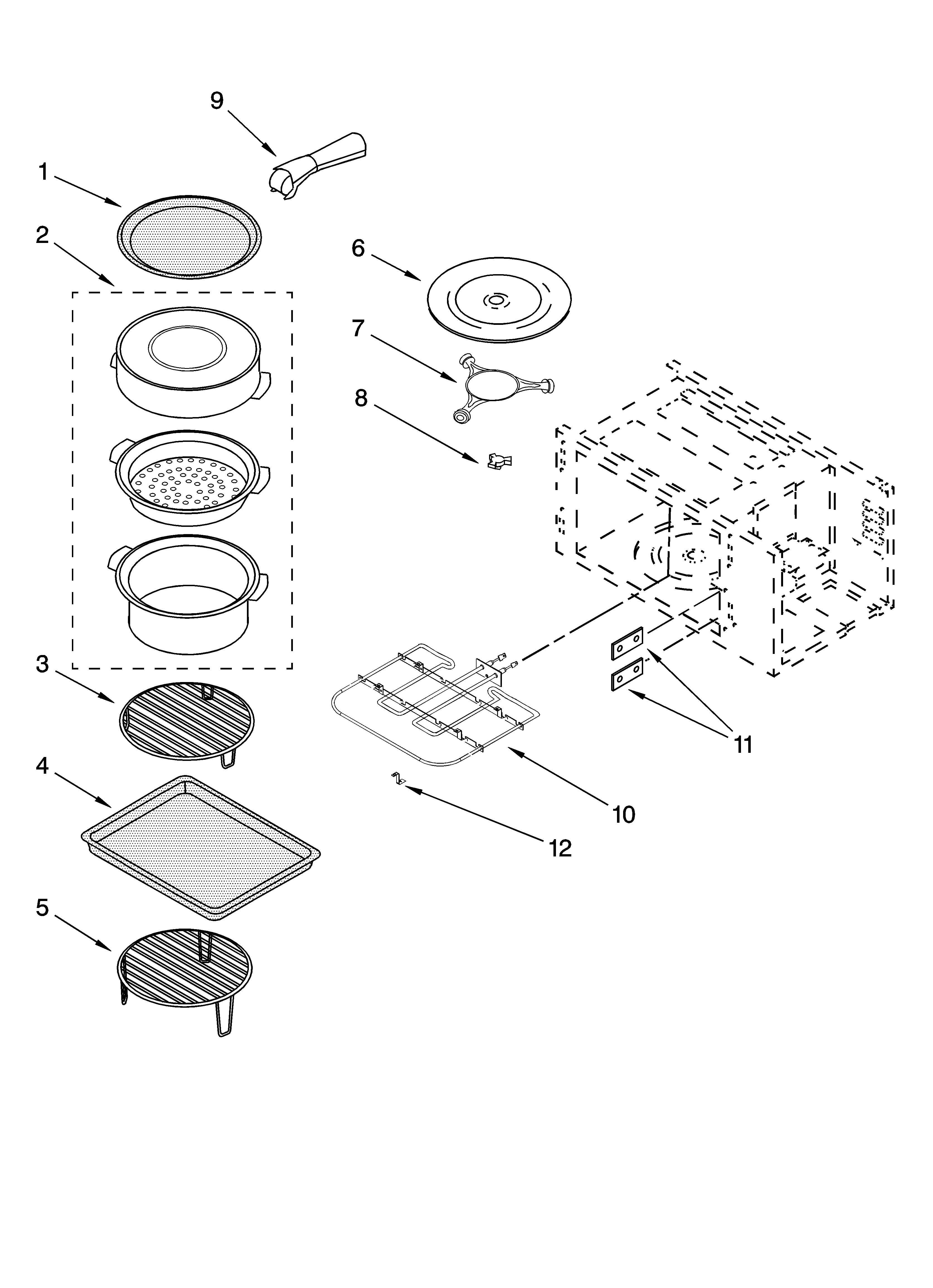 Internal microwave parts, optional parts