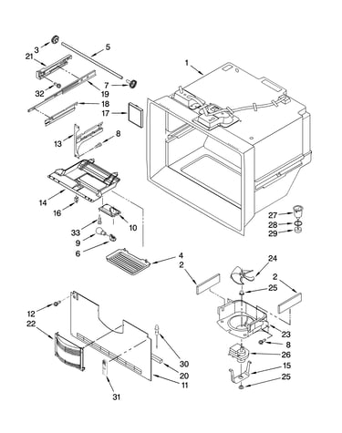 Freezer liner parts