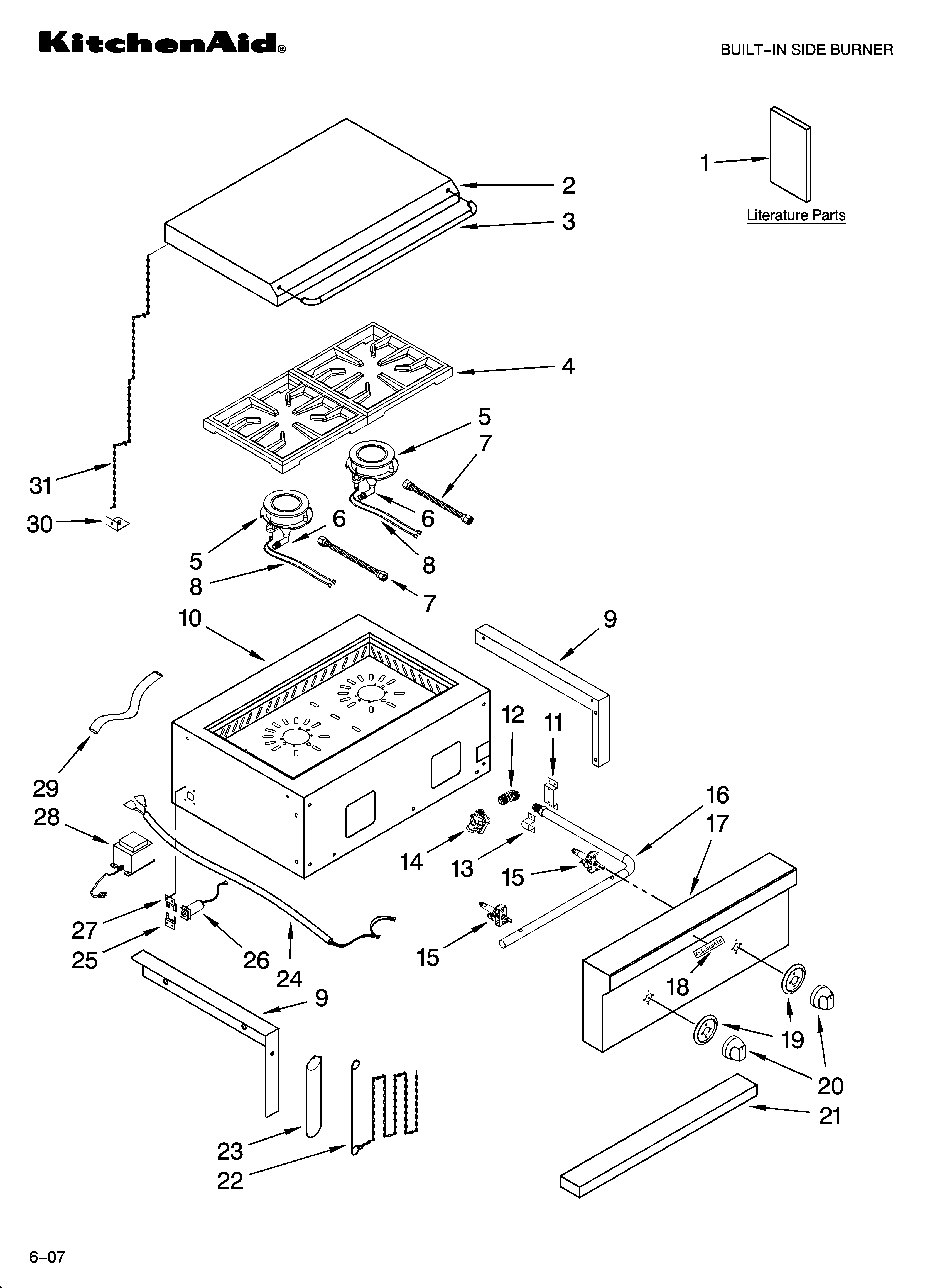 Side burner parts