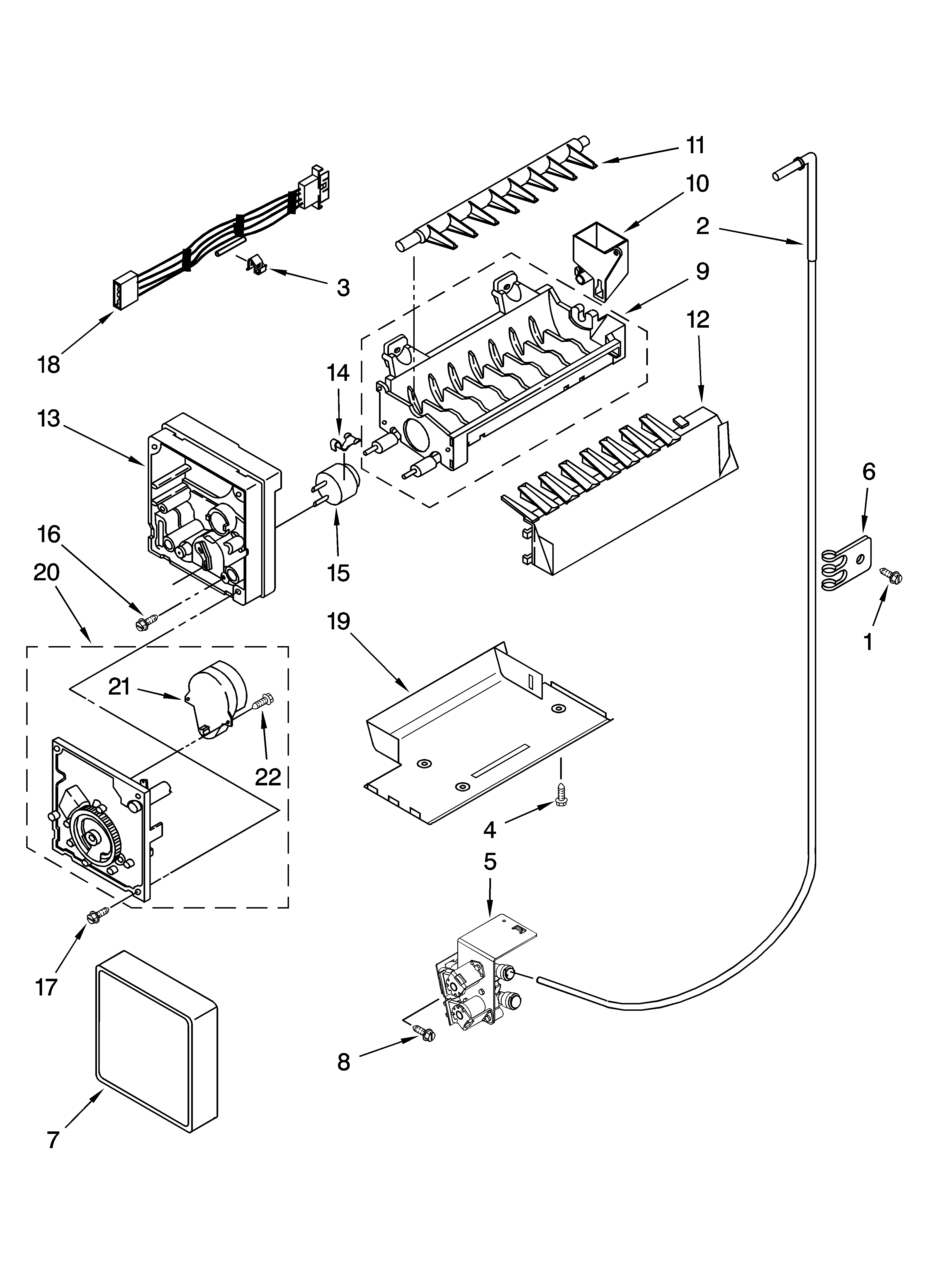 Icemaker parts, optional parts (not included)