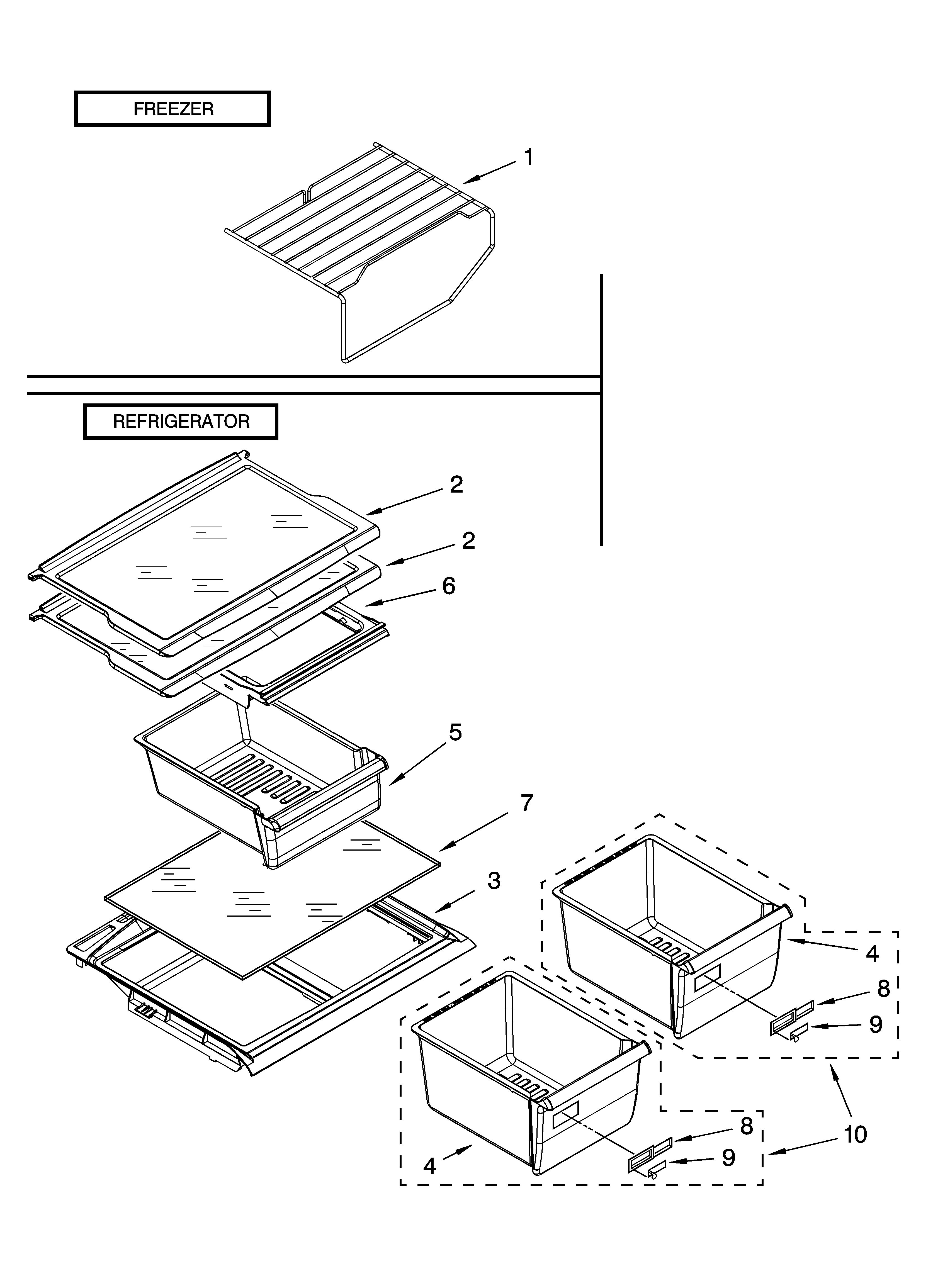 Shelf parts, optional parts