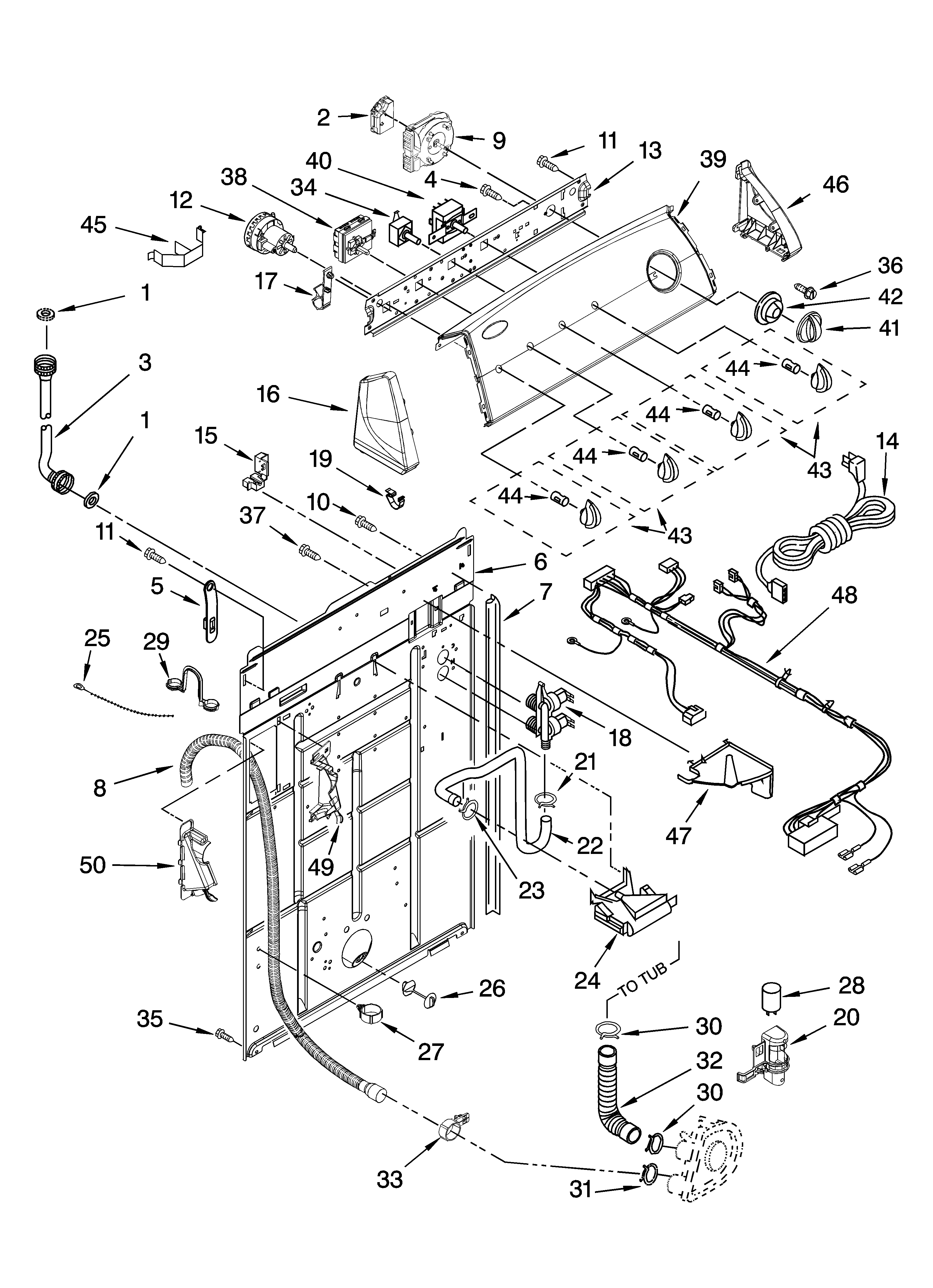 Controls and rear panel parts