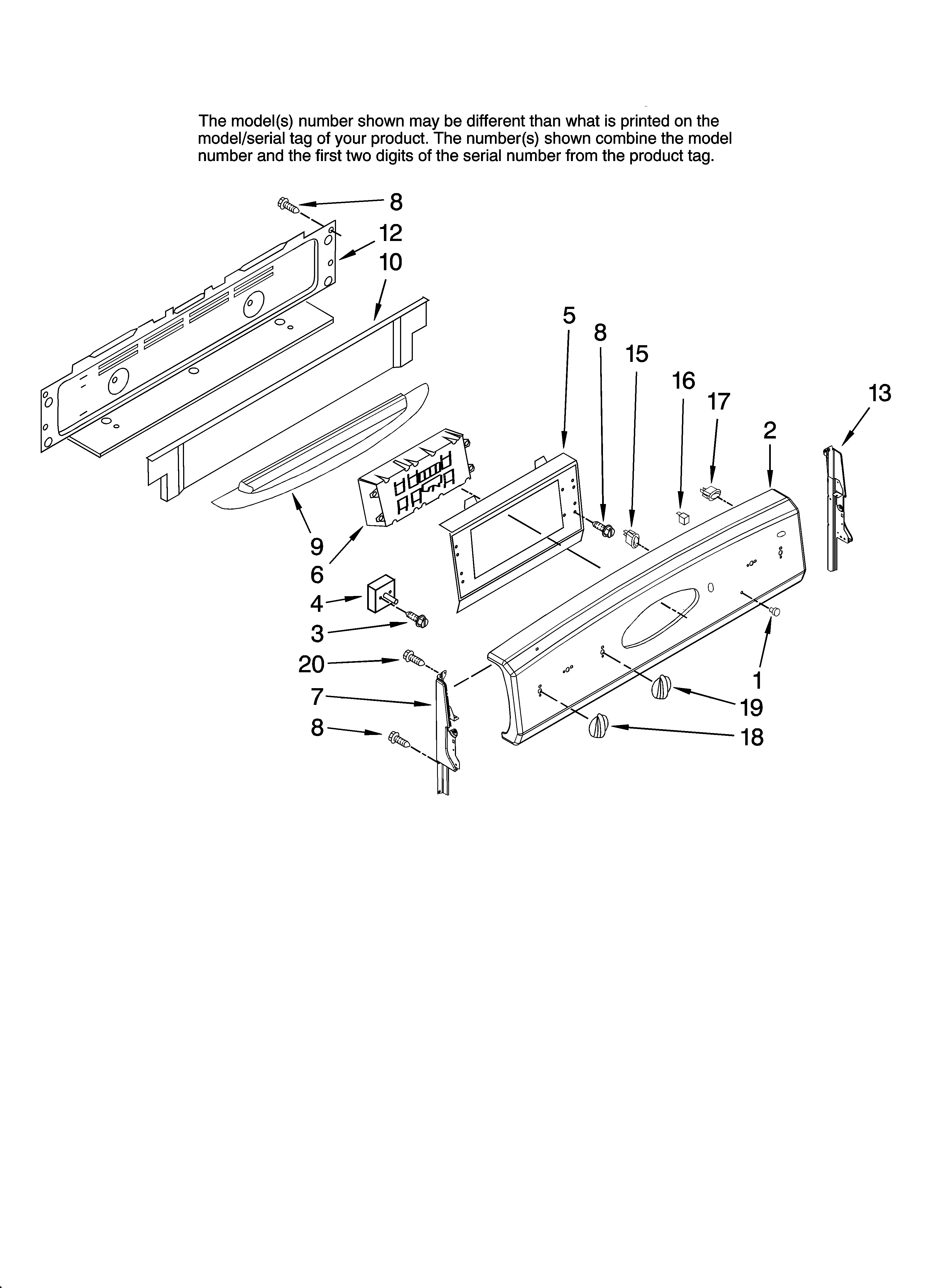 Control panel parts