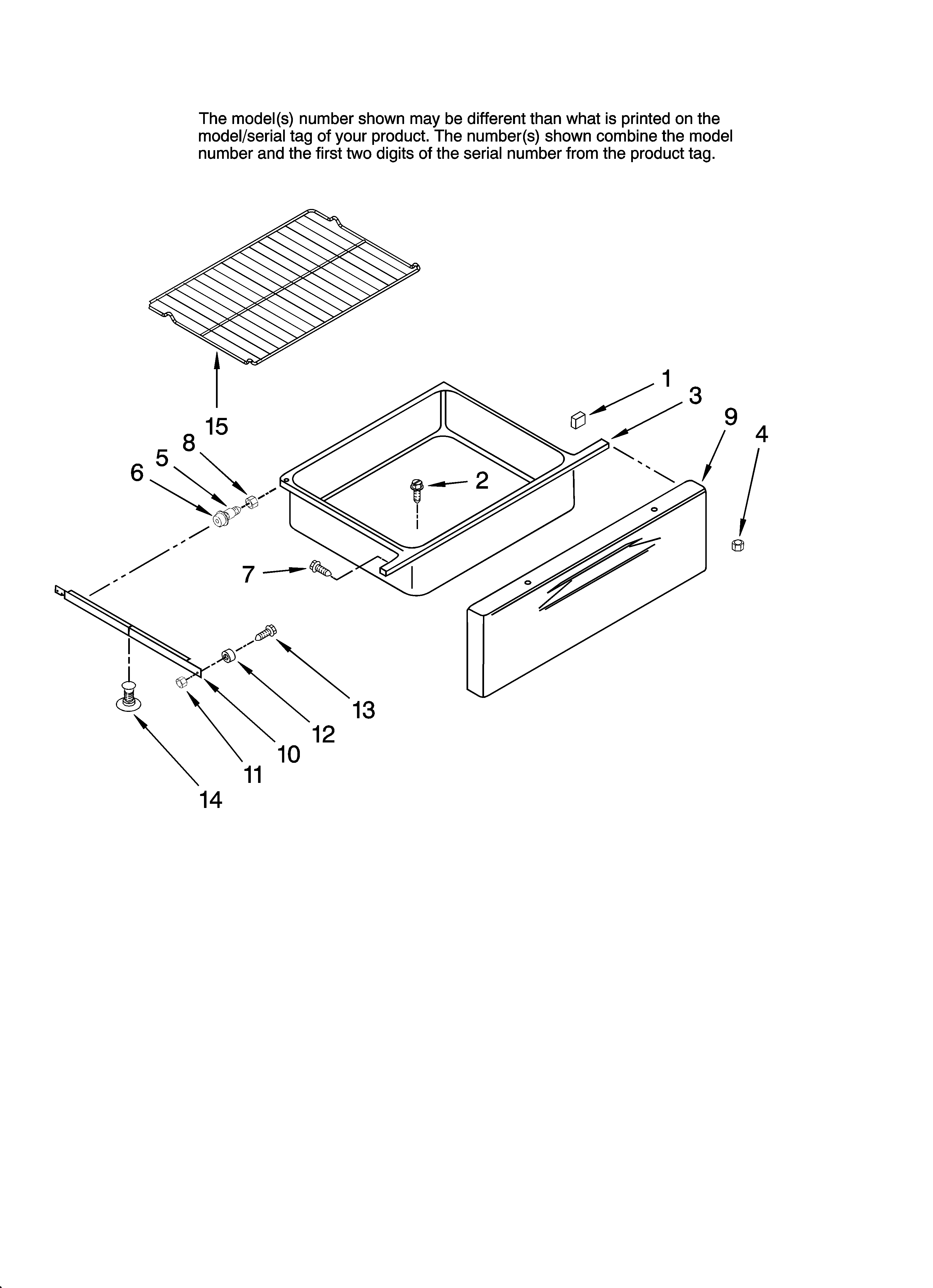 Drawer and rack parts, optional parts (not included)