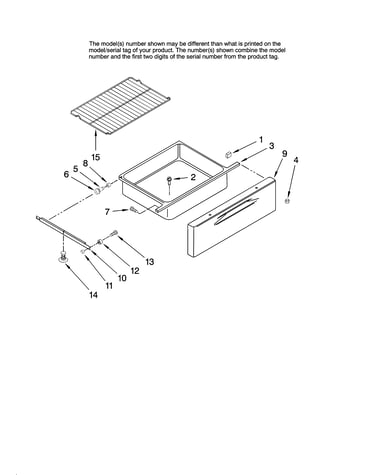 Drawer and rack parts, optional parts (not included)