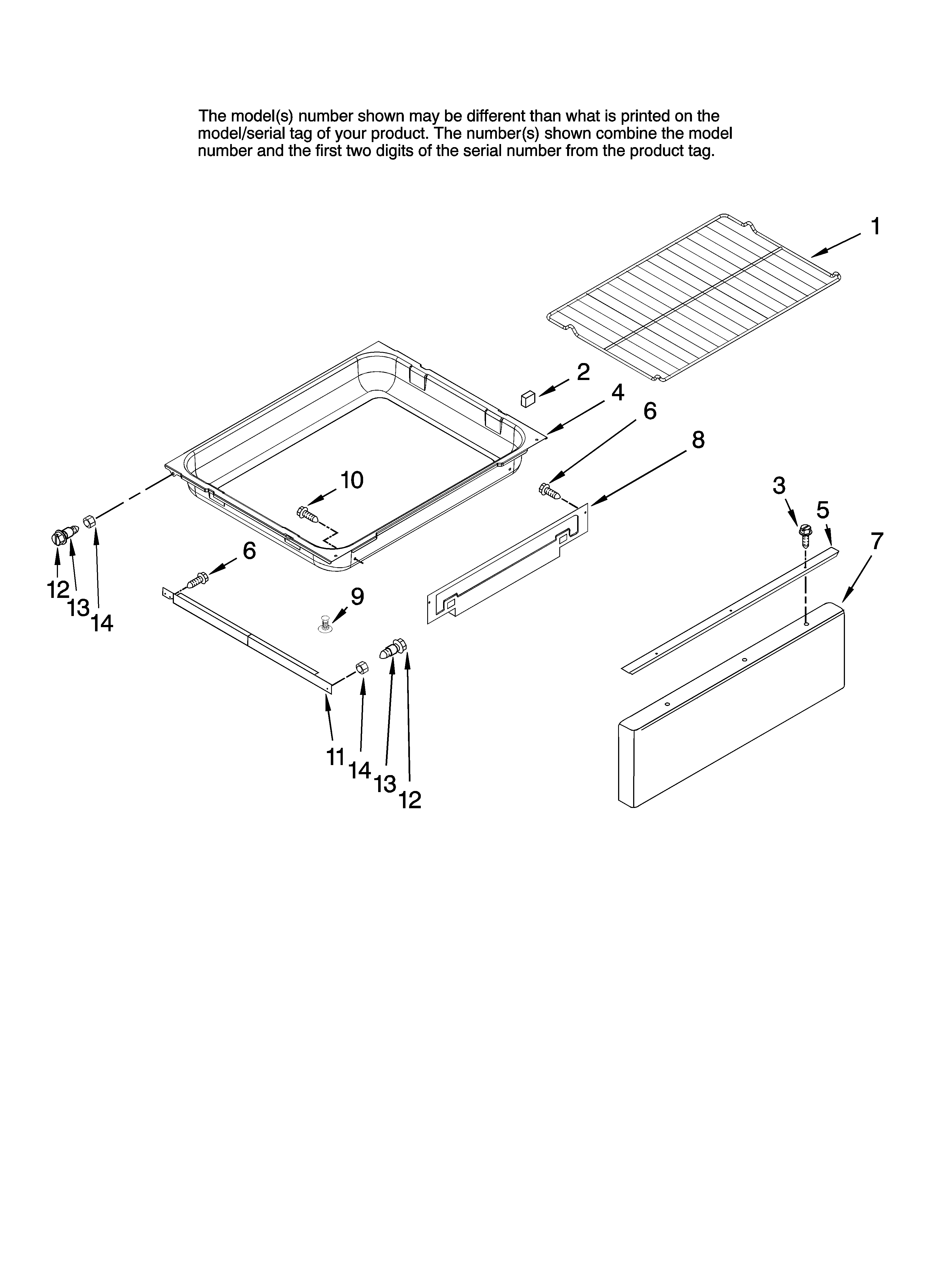 Drawer and rack parts, optional parts (not included)