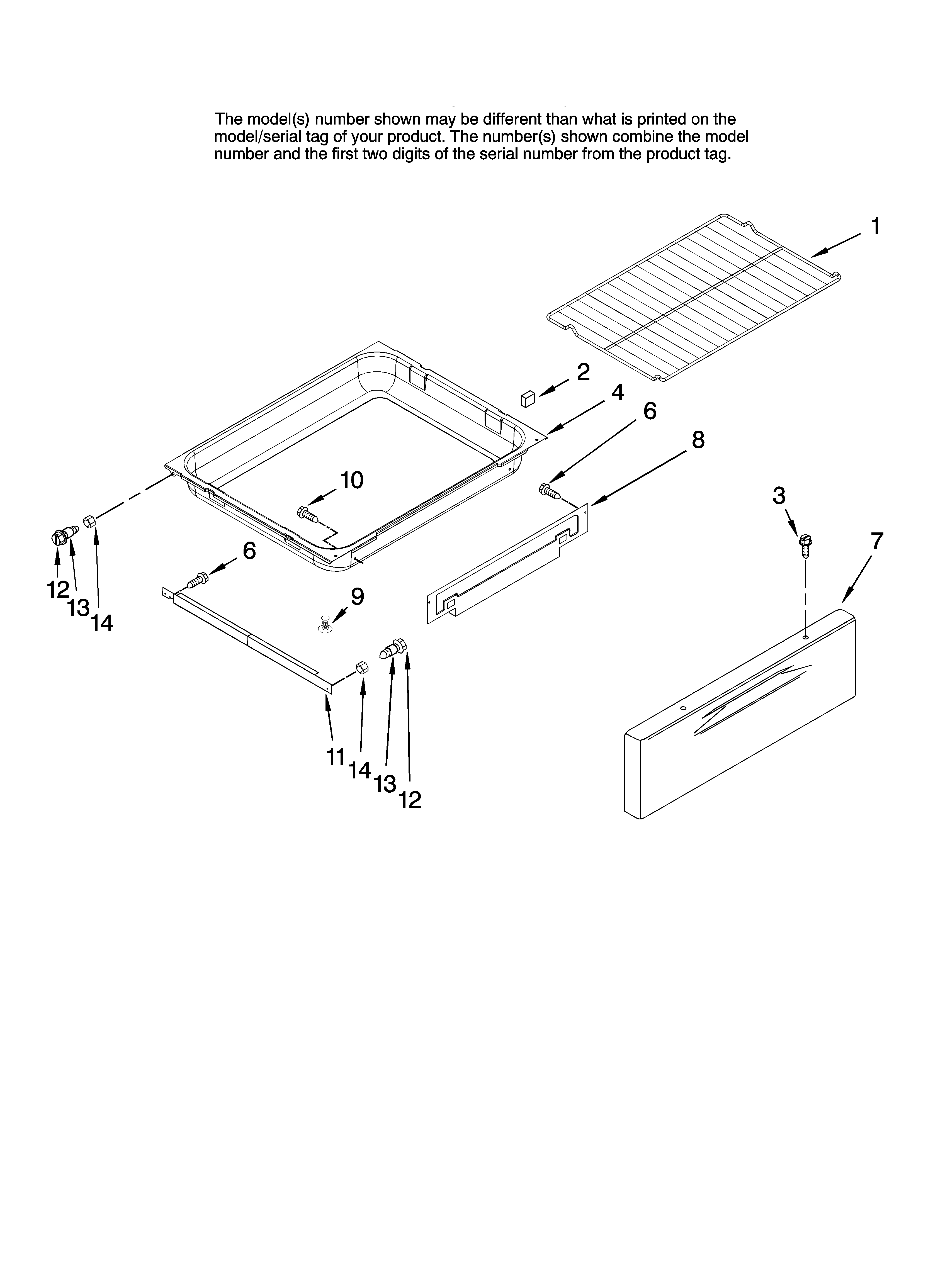 Drawer and rack parts, optional parts (not included)