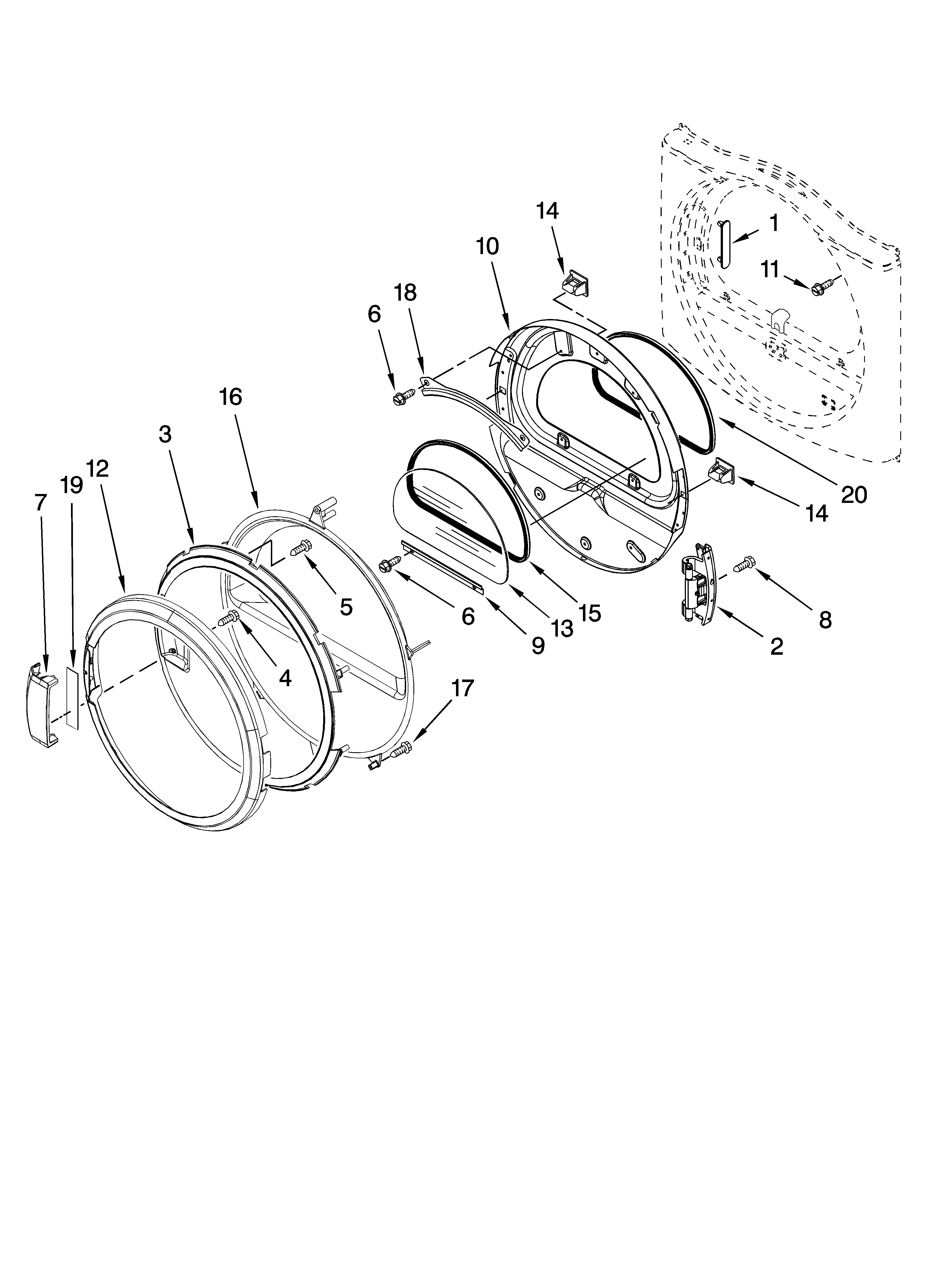 Door parts, optional parts (not included)