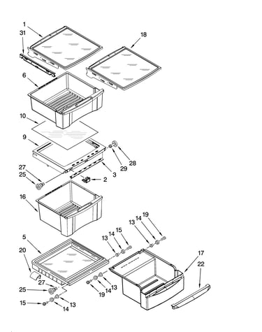 Refrigerator shelf parts