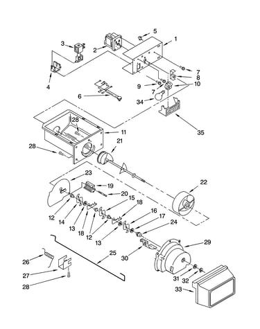 Motor and ice container parts