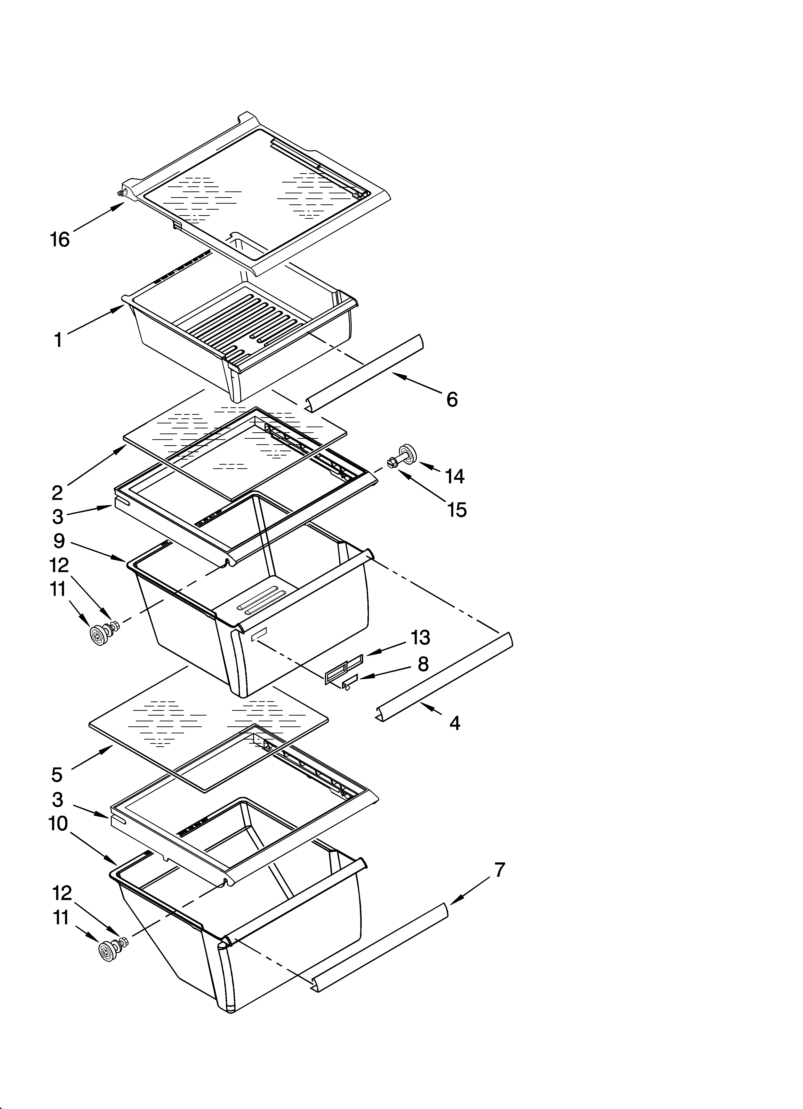 Refrigerator shelf parts
